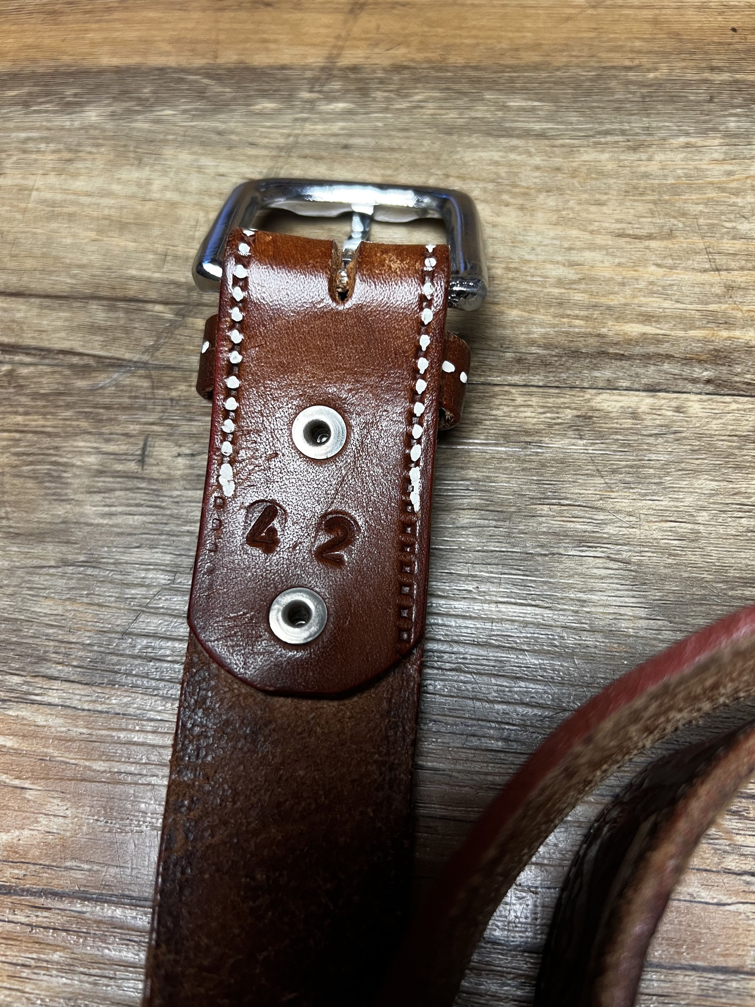 Leather Vintage 70's-80's Country Western Embossed Leather Belt Size 42 - 4 Thumbnail