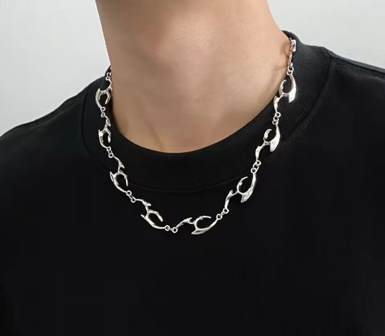 Other Gothic Punk Spike Pearl Necklace Chain Size ONE SIZE - 1 Thumbnail