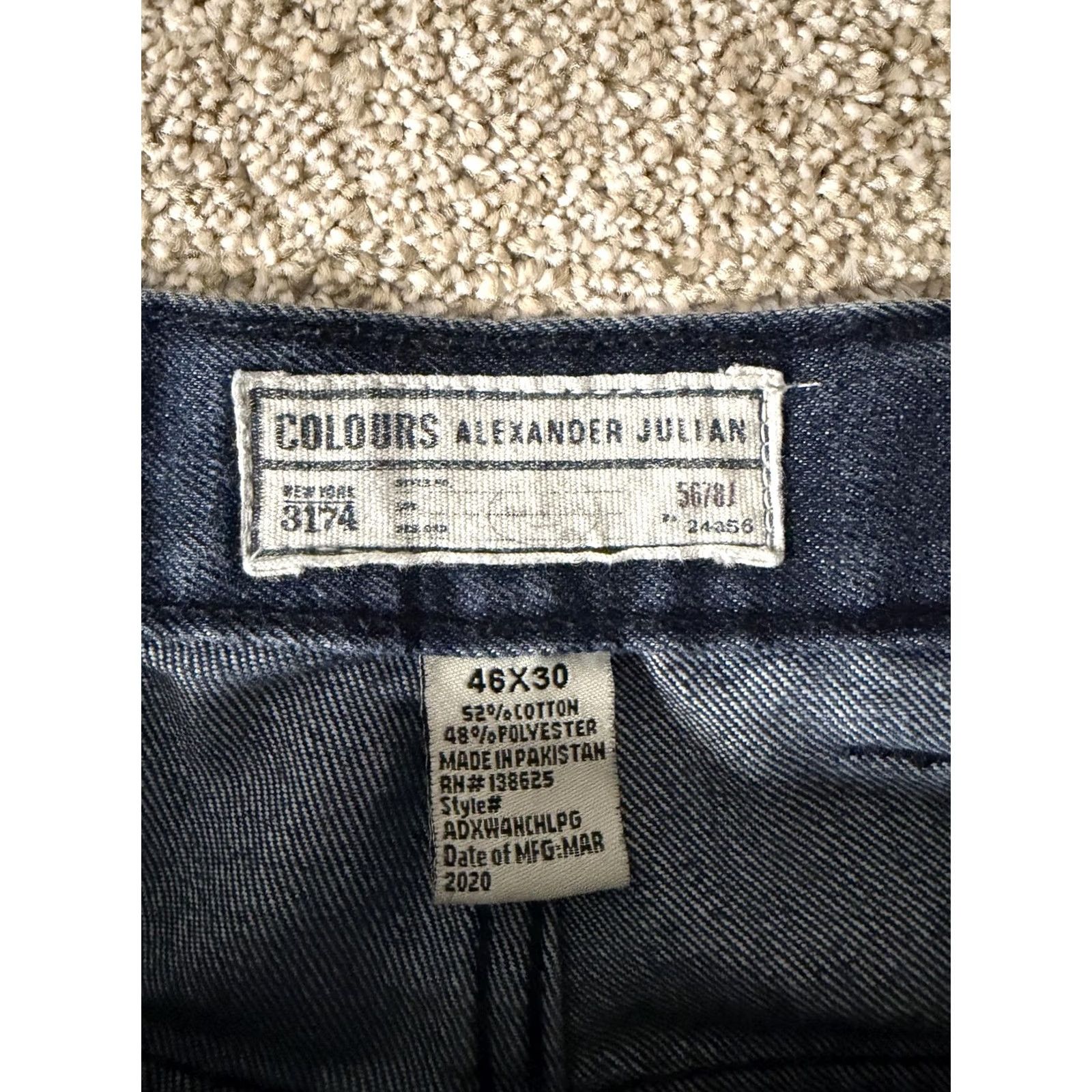 Alexander Julian Colours by Alexander Julian Jeans Mens 46x30 Blue Relaxed Fit Straight Leg Denim Jeans Pants Mens 46x30 Blue Relaxed Fit Straight Leg Denim Size US 30 / EU 46 - 4 Thumbnail