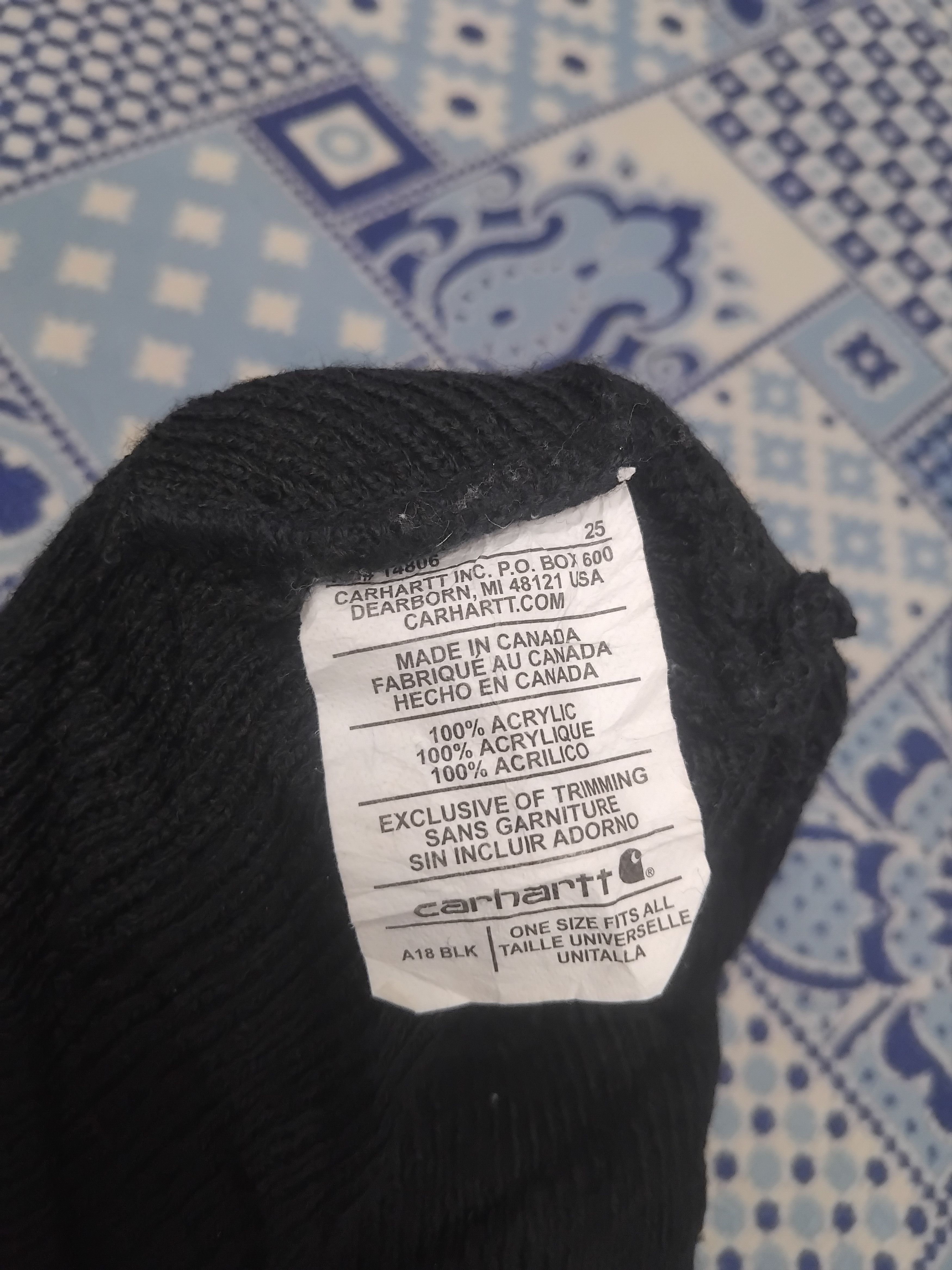 Carhartt Carhatt black colour beanie Size ONE SIZE - 2 Thumbnail