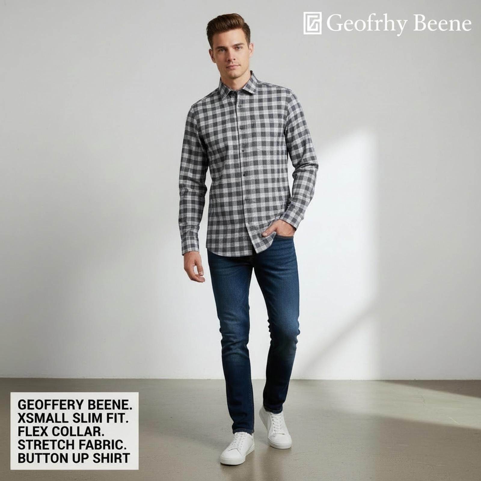 Other Geoffrey Beene XSmall Slim Fit Flex Collar Stretch Fabric GY Size US XS / EU 42 / 0 - 1 Thumbnail