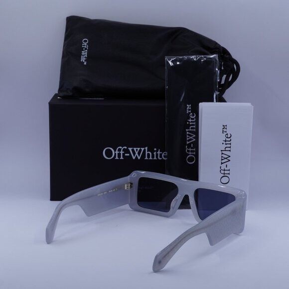 Off-White Off-White OERI140 TROY 0945 Sunglasses Grey Rectangle Frame Size ONE SIZE - 9 Thumbnail
