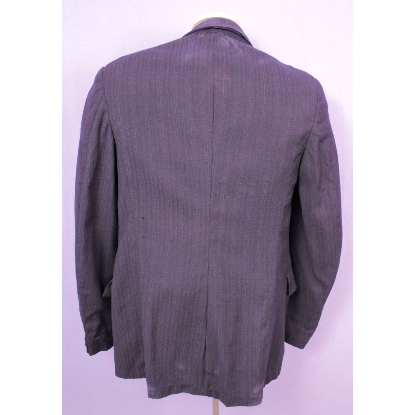 Vintage VINTAGE Men's VTG 20s AS IS Navy Wool 2 PC Suit Sz S-M 1920s Button Fly Pants Shirt Jacket Wool Navy Blue 1920s Mens Women Girls Boys Size 36R - 4 Thumbnail