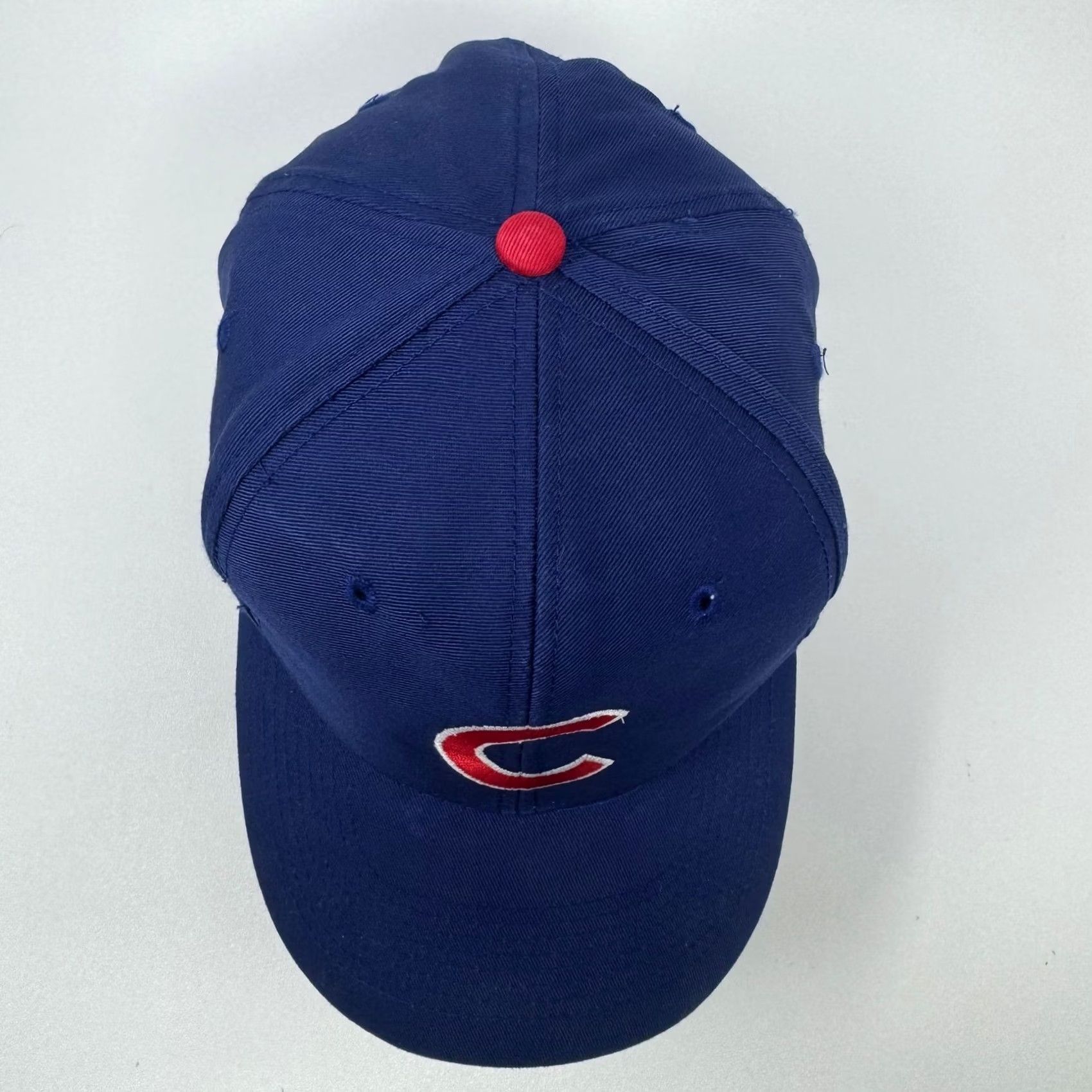 Logo Athletic VINTAGE Chicago Cubs Logo Athletic MLB Snapback Hat Blue Red Baseball Cap Mens One Size Twill Adjustable Sports 90s Classic Cap Size ONE SIZE - 6 Thumbnail