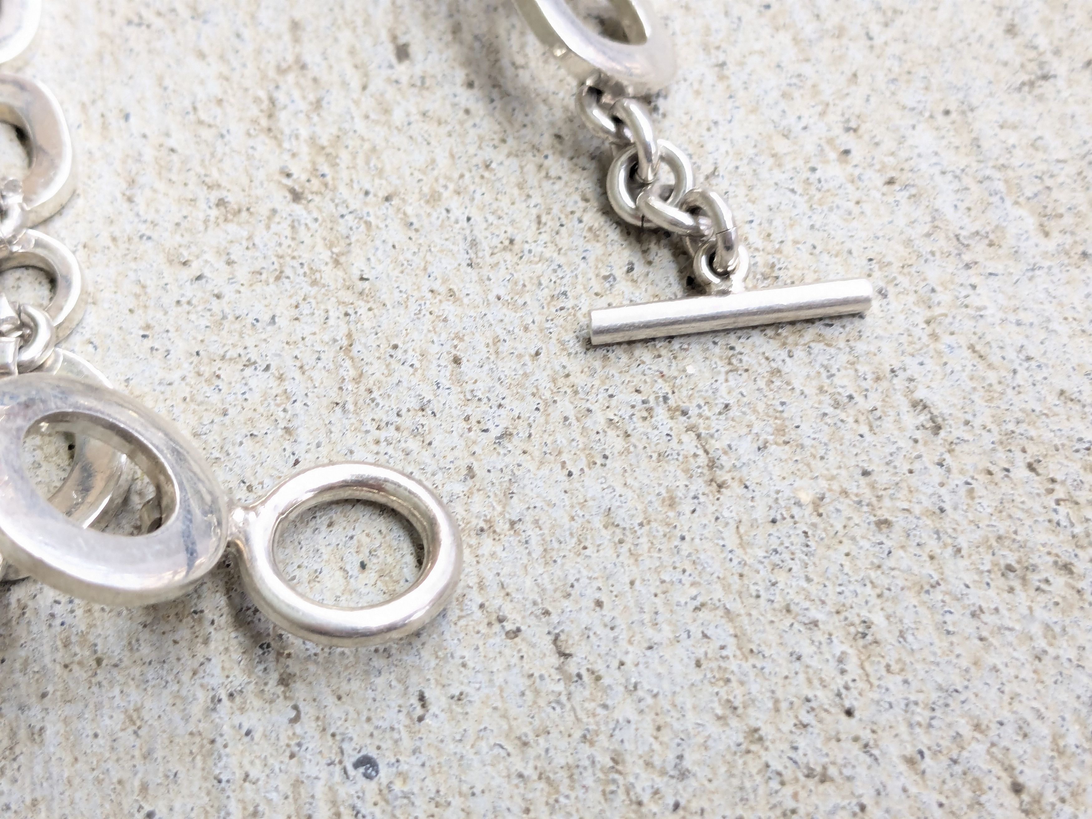 Sterling Silver × Vintage Sterling Silver Bracelet Round Square Modern Abstract Size ONE SIZE - 11 Thumbnail