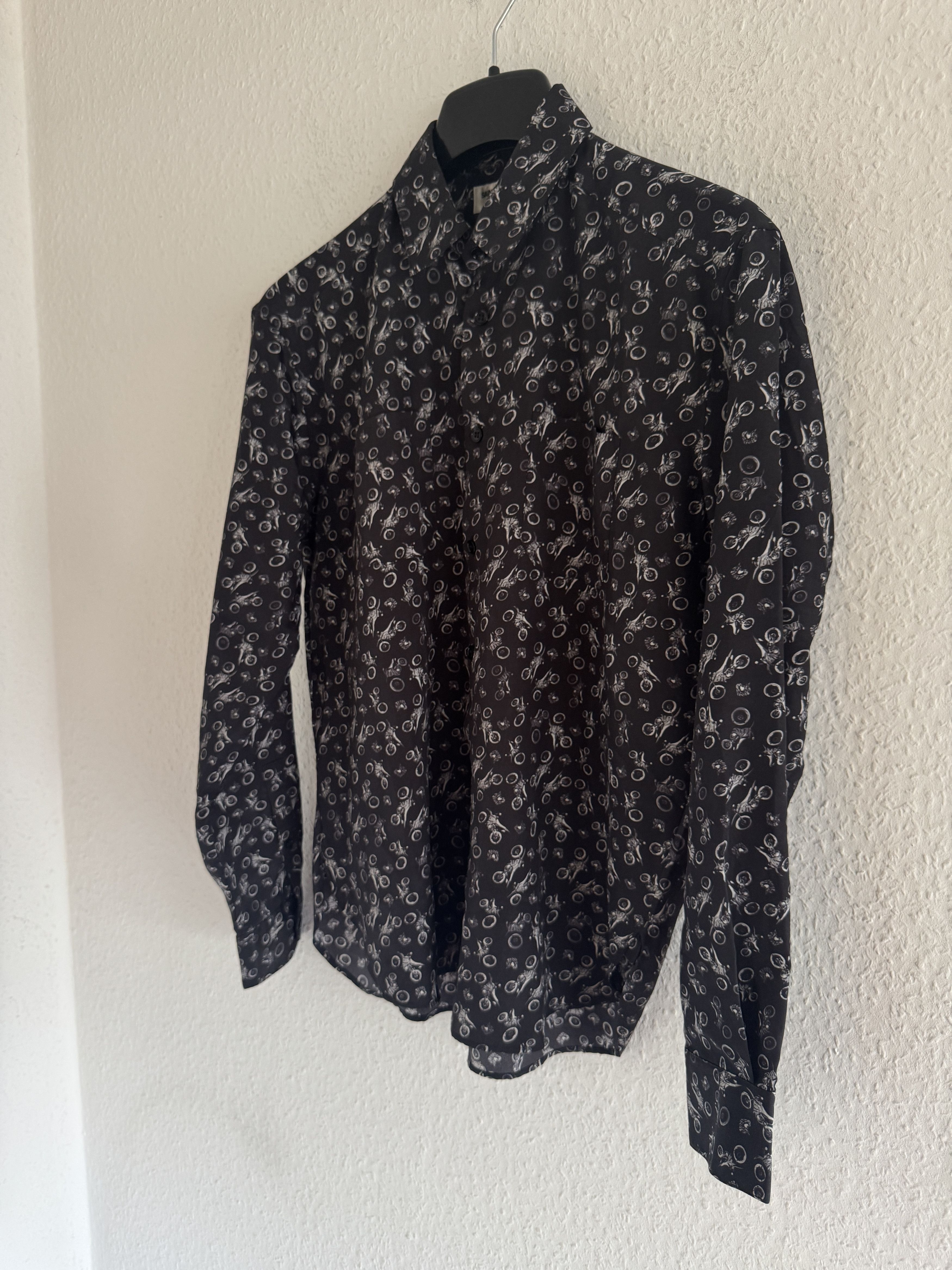 Saint Laurent Paris Motorcycle Graphic Silk Shirt Size US S / EU 44-46 / 1 - 6 Thumbnail