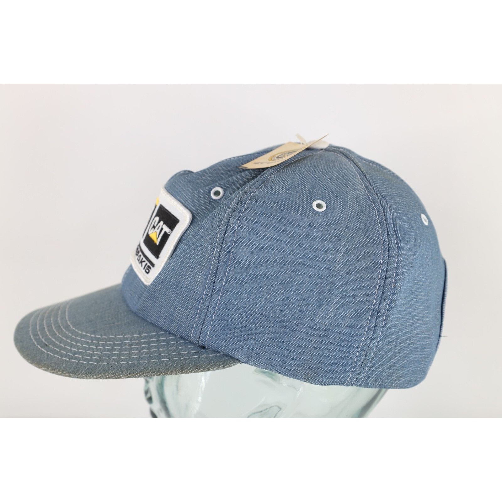 Caterpillar Deadstock Vintage 70s Caterpillar Cat Spell Out Chambray Hat Size ONE SIZE - 5 Thumbnail