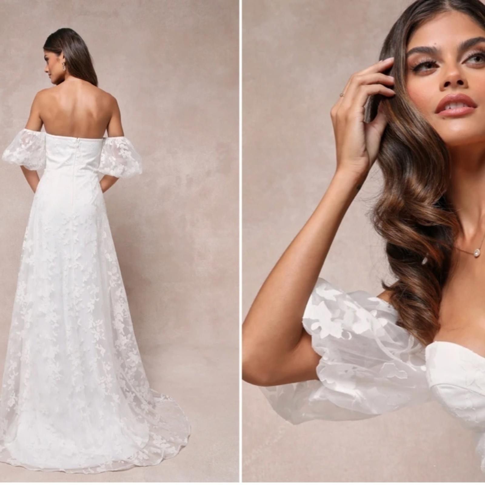 Lulus LULU's Sexy Bridal Wedding Floral Boho Flowy Gown Size S / US 4 / IT 40 - 3 Thumbnail