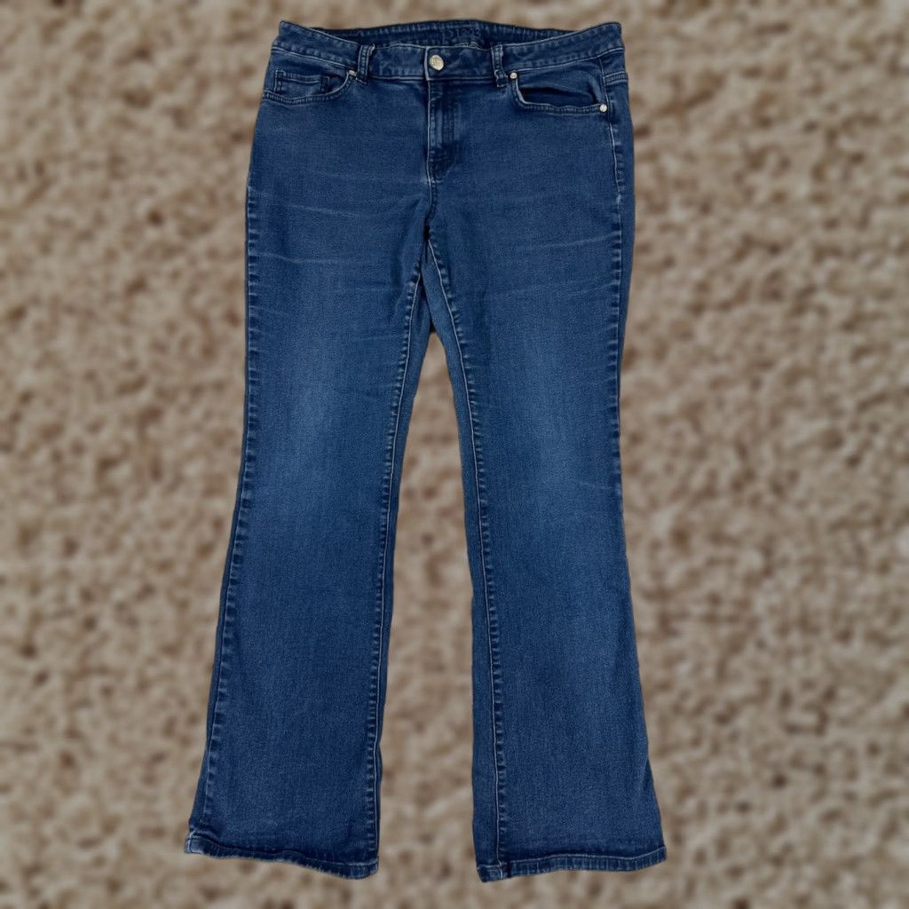 CO Roebuck and Co Jeans Womens 14 Blue Denim Bootcut Cotton Stretch Western Size 36" / US 14 / IT 50 - 1 Thumbnail