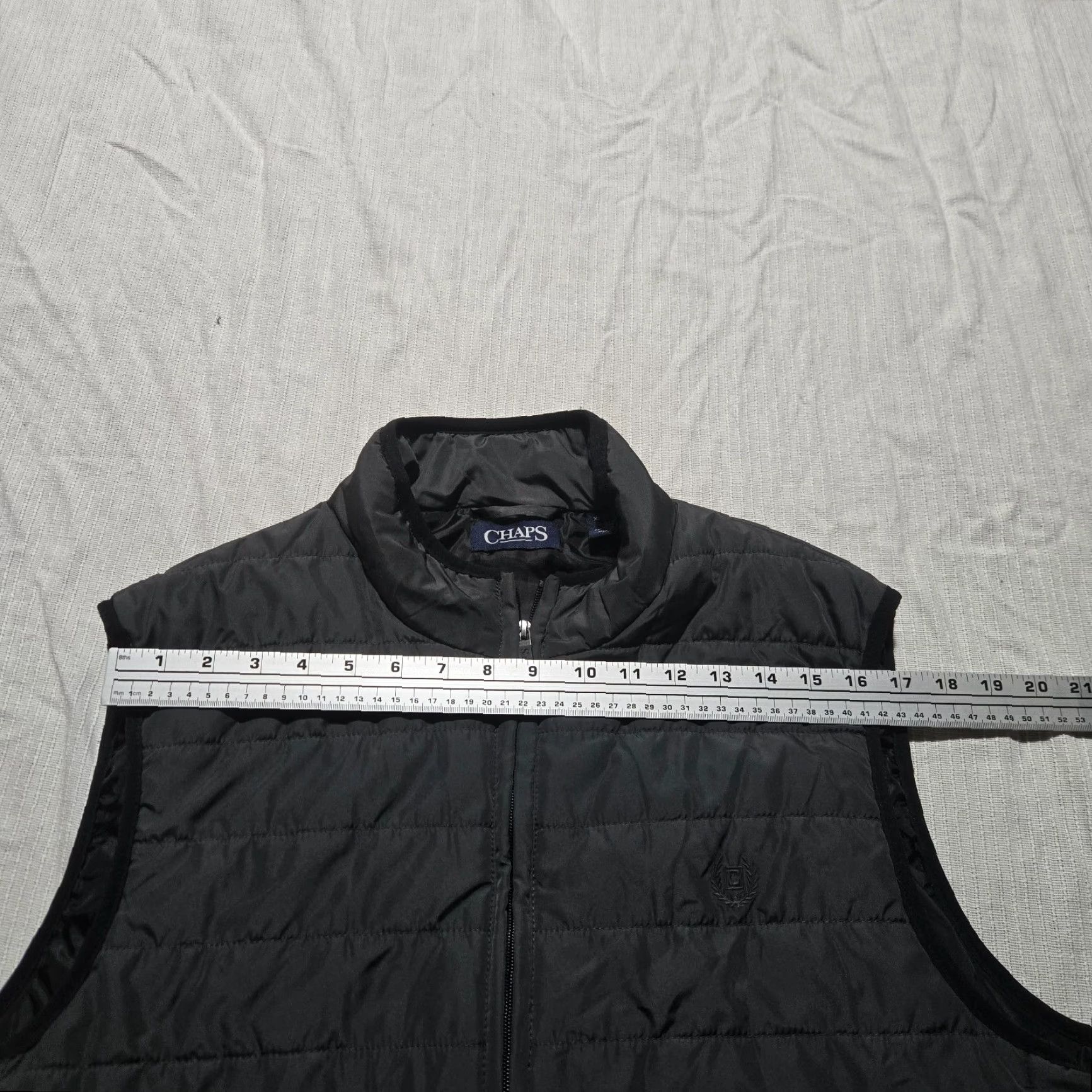 Chaps Chaps Quilted Puffer Vest - Solid Black - Zippered - Sleeveless - Men XL Size US XL / EU 56 / 4 - 4 Thumbnail