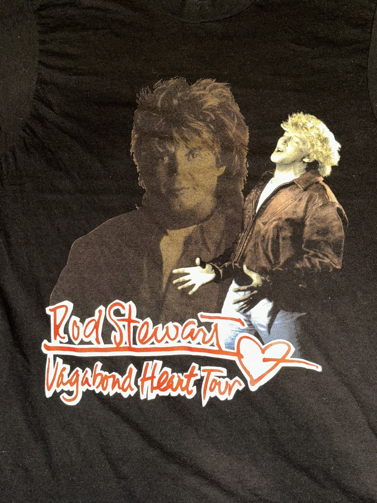 Rap Tees Single Stitch Vtg 1991 ROD STEWART Vagabond Heart Tour Tee Size US XL / EU 56 / 4 - 2 Thumbnail