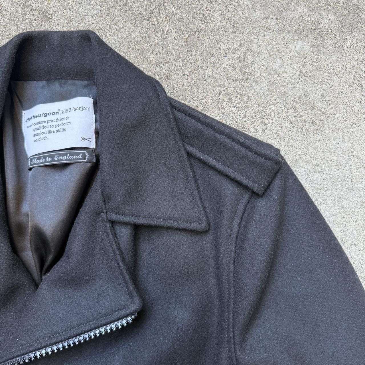 clothsurgeon clothsurgeon black wool biker jacket riders m l Size US M / EU 48-50 / 2 - 4 Thumbnail