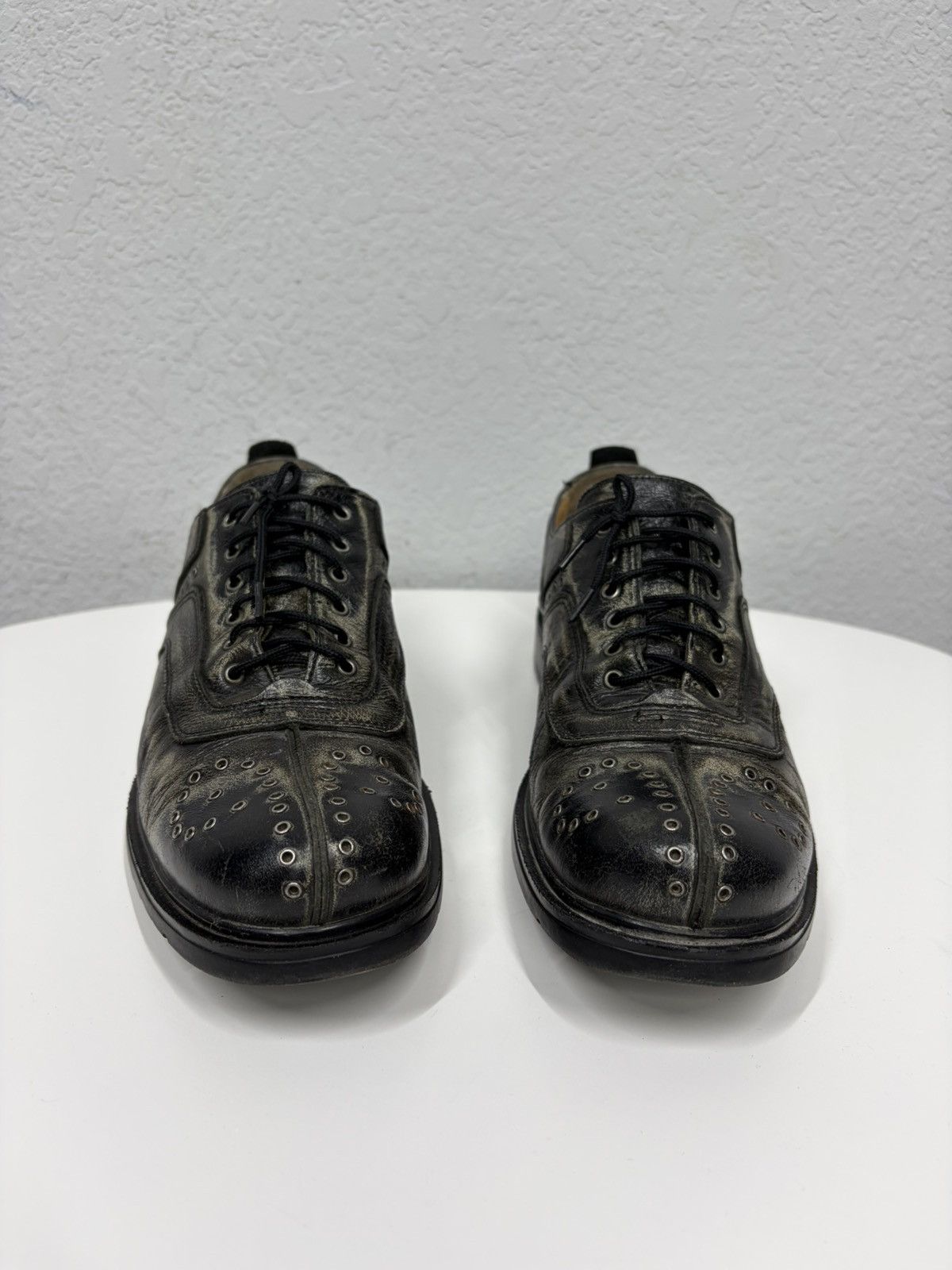 Studded Leather Lace-Up Shoes Boots Avant-Garde CCP Style