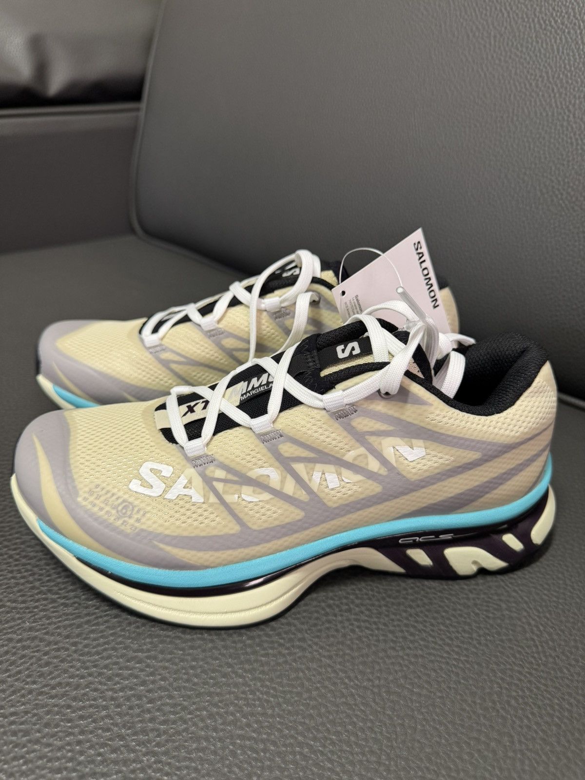 Salomon NIB XT-MM6 Retro Hiking Sneakers Unisex - Beige/Blue US M 5 Size US 5 / EU 37 - 1 Thumbnail
