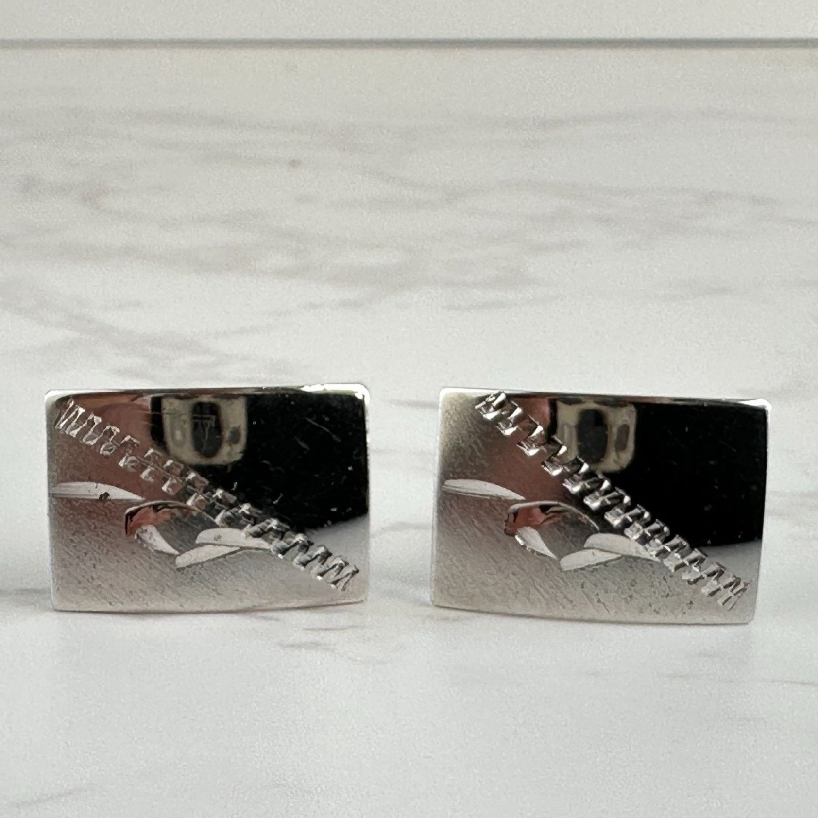 Vintage Vintage Sterling Silver Cufflinks – Engravable Size ONE SIZE - 2 Thumbnail