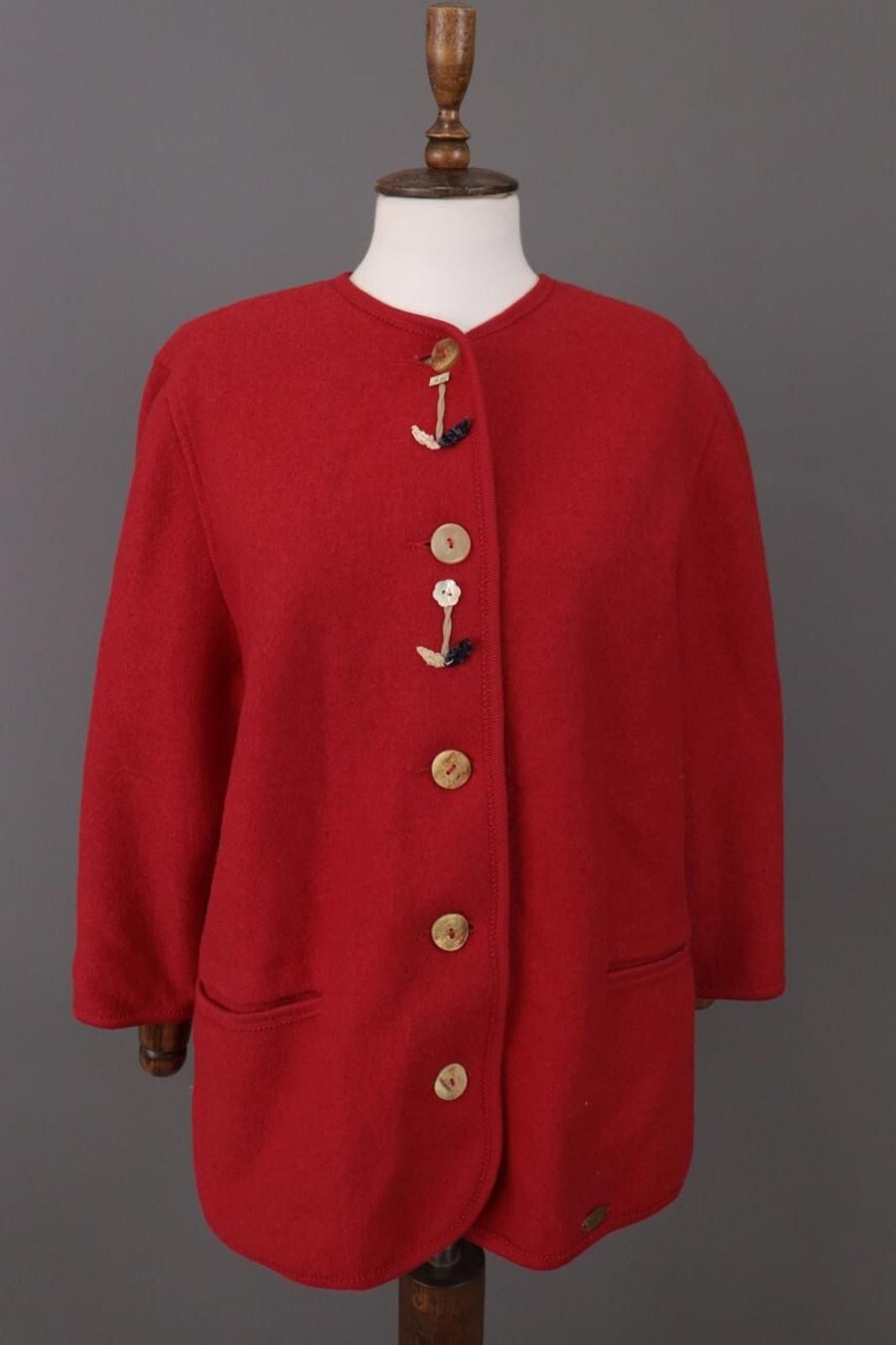 GIESSWEIN Giesswein Red Austeia Wool Jacket Size GB 36 / USA 10 / E 44 Size L / US 10 / IT 46 - 1 Thumbnail