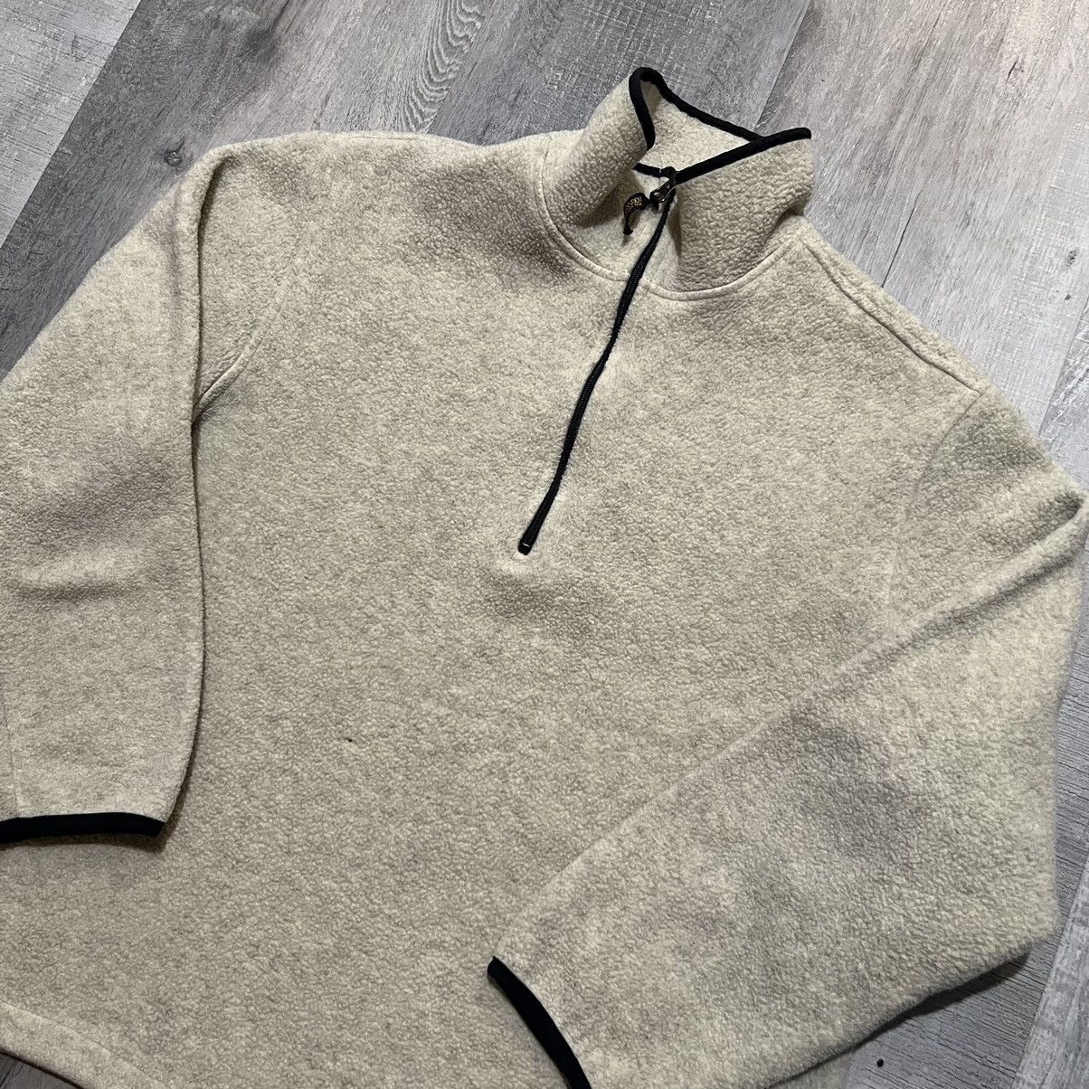 Woolrich Woolen Mills John Rich And Bros Woolrich Beige 1/2 Zip Fleece Sweatshirt Size US L / EU 52-54 / 3 - 3 Thumbnail