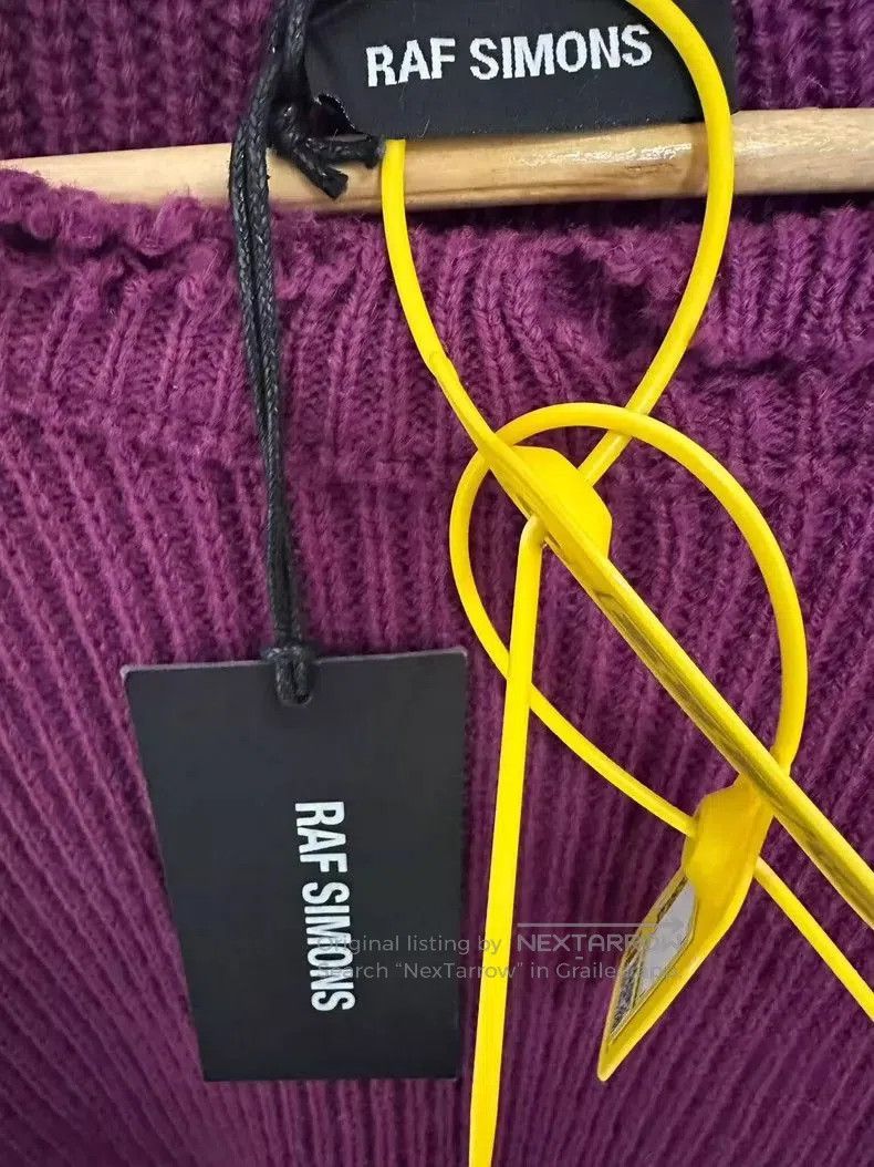 Raf Simons Raf Simons Distressed Purple Knit Sweater - dmc. Size US L / EU 52-54 / 3 - 3 Thumbnail