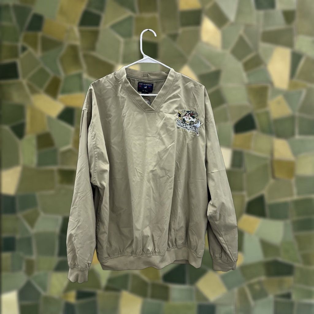 Port Authority Port Authority Windbreaker Mens Size Large Tan VTG Pullover Jacket Casual Outdoor Pockets Embroidered Fall Spring Summer Winter Mens Size US L / EU 52-54 / 3 - 1 Thumbnail