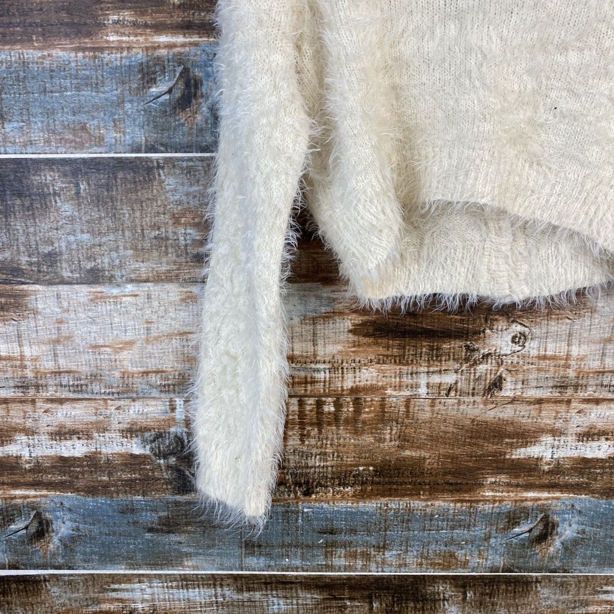 Homespun Knitwear DL Wallamanda White Mohair fur shaggy Knitwear #C1091 Size XS / US 0-2 / IT 36-38 - 13 Thumbnail