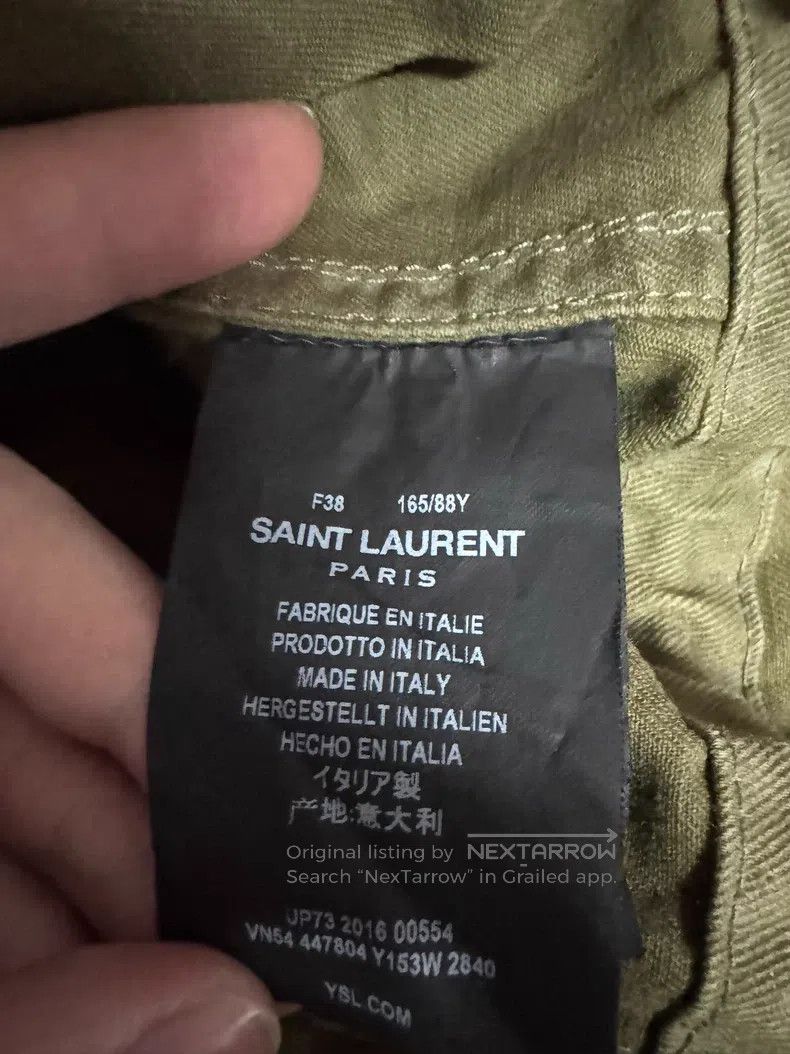 Saint Laurent Paris Saint Laurent Paris Military Green Sharkskin Jacket Size XS / US 0-2 / IT 36-38 - 4 Thumbnail