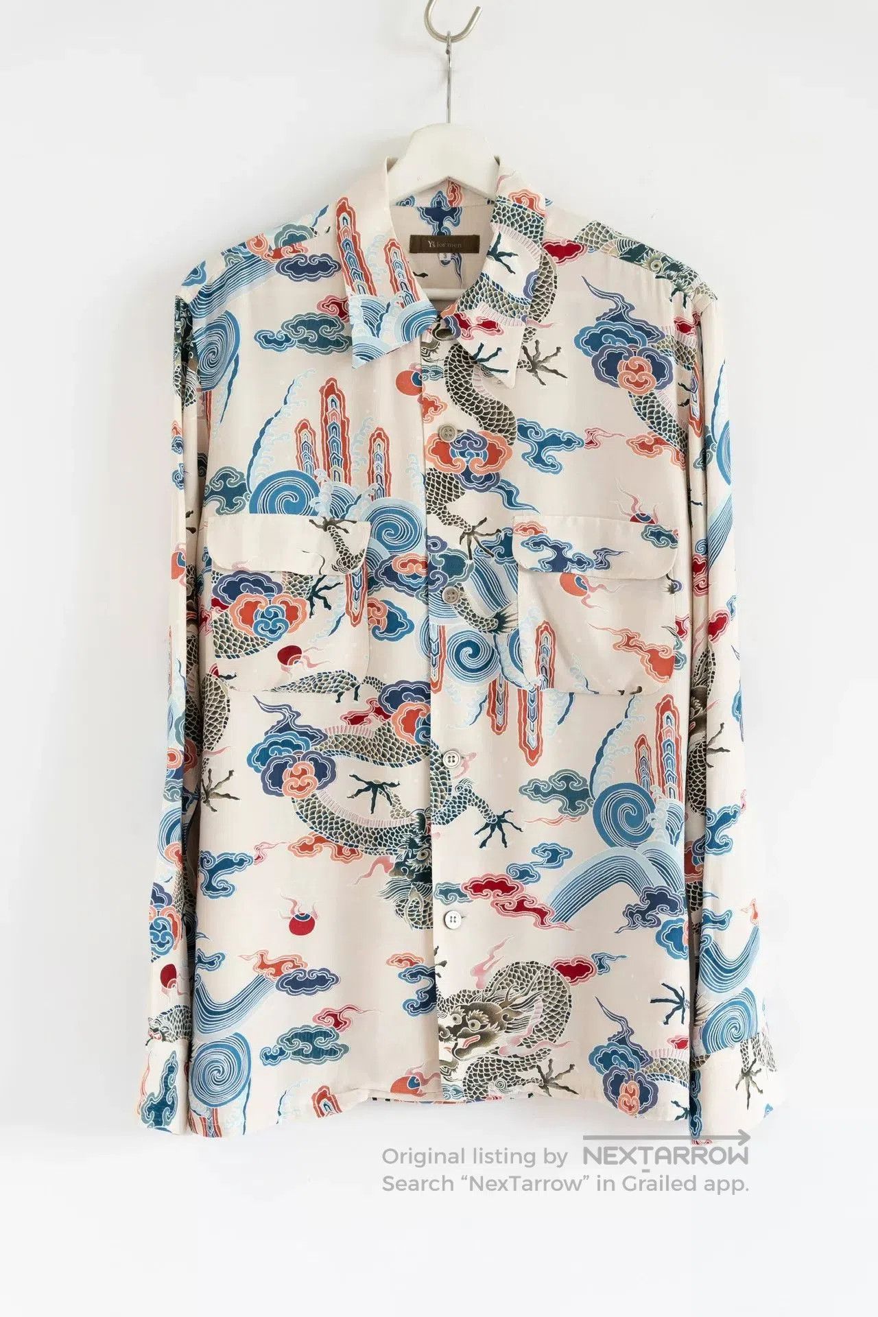 Y's for Men Yohji Yamamoto Dragon Print Long Sleeve Shirt. Size US M / EU 48-50 / 2 - 1 Thumbnail