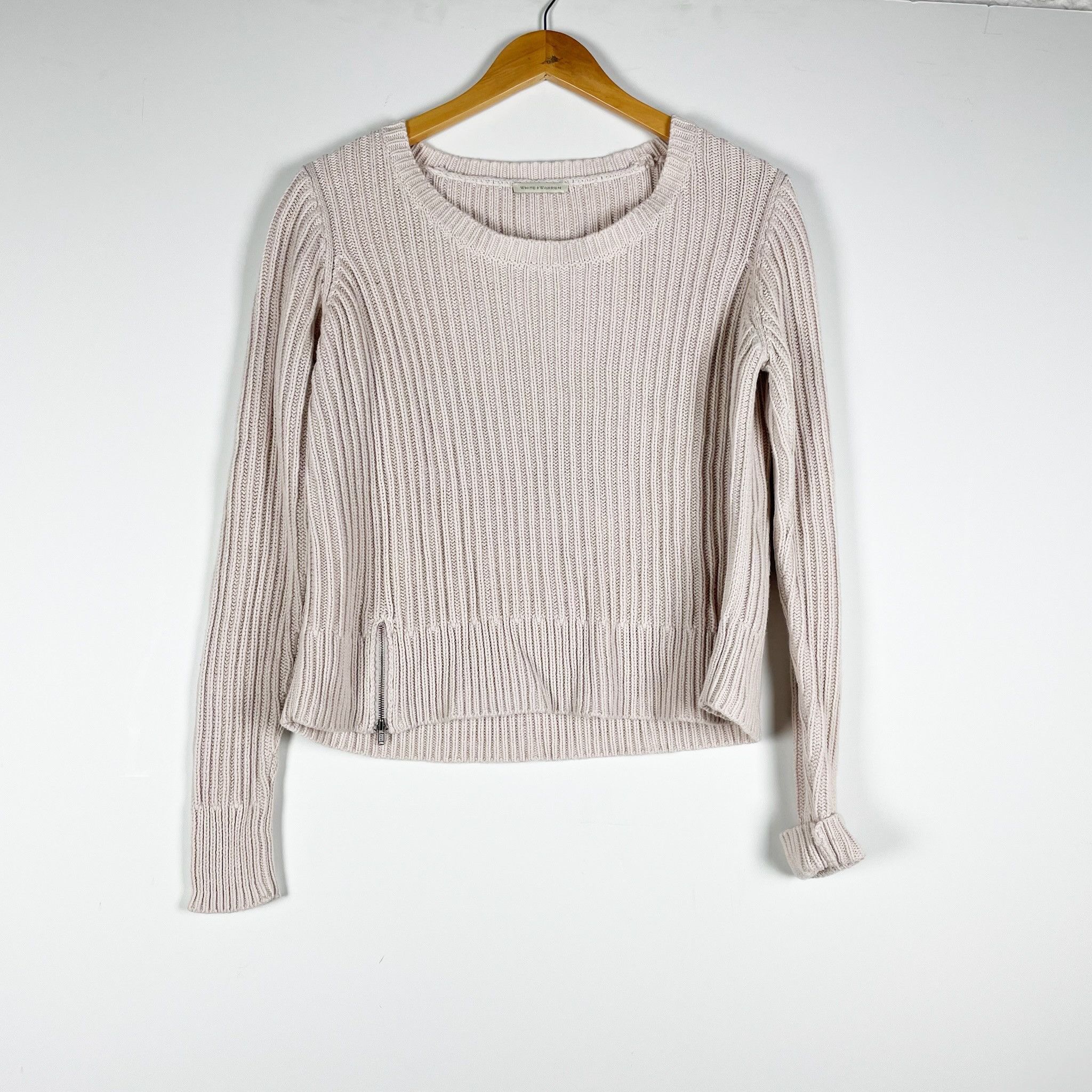 White + Warren White + Warren Cotton Blend Ribbed Knit Size S / US 4 / IT 40 - 1 Thumbnail