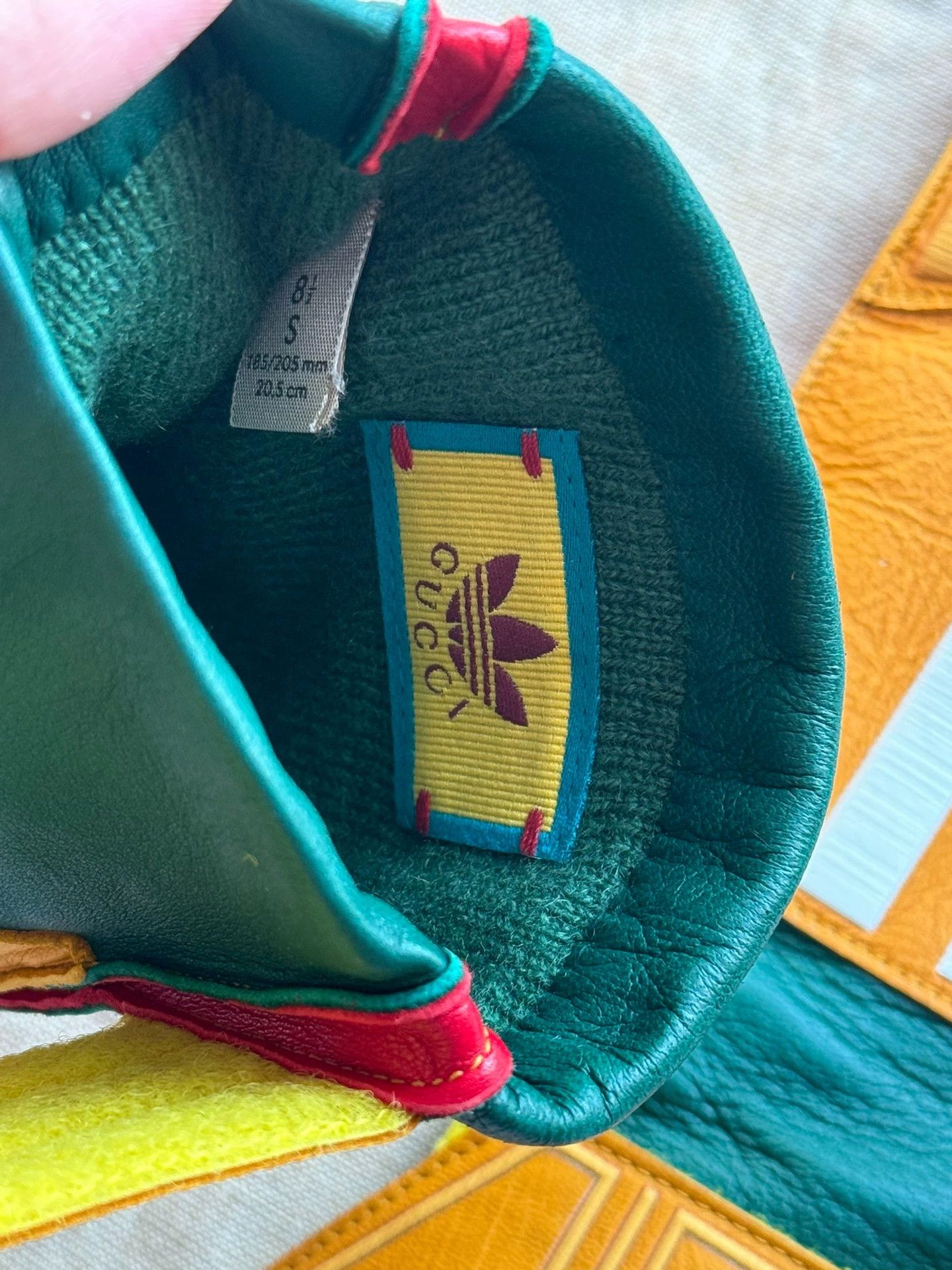 Adidas Gucci x adidas moto leather gloves yellow-green 8.5 Size ONE SIZE - 3 Thumbnail