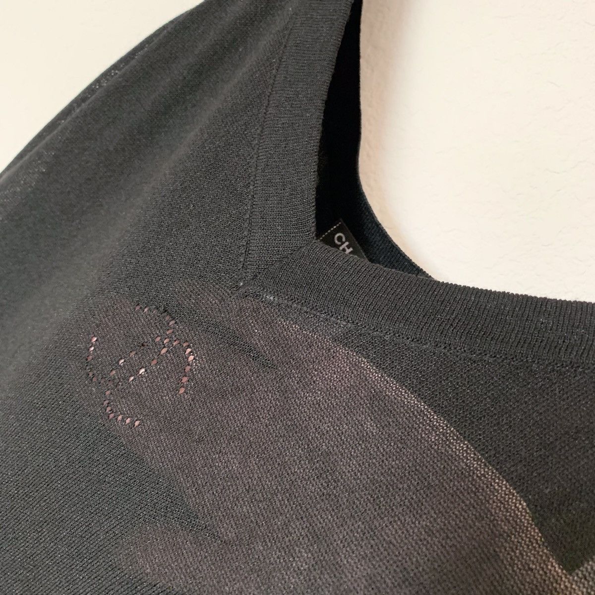 Chanel Chanel sheer logo black knit dress Size M / US 6-8 / IT 42-44 - 13 Thumbnail