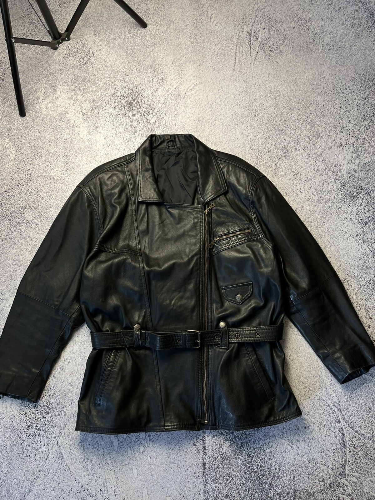 Vintage Crazy True Vintage Cycle Rider Leather Jacket Biker Rare Size US L / EU 52-54 / 3 - 4 Thumbnail