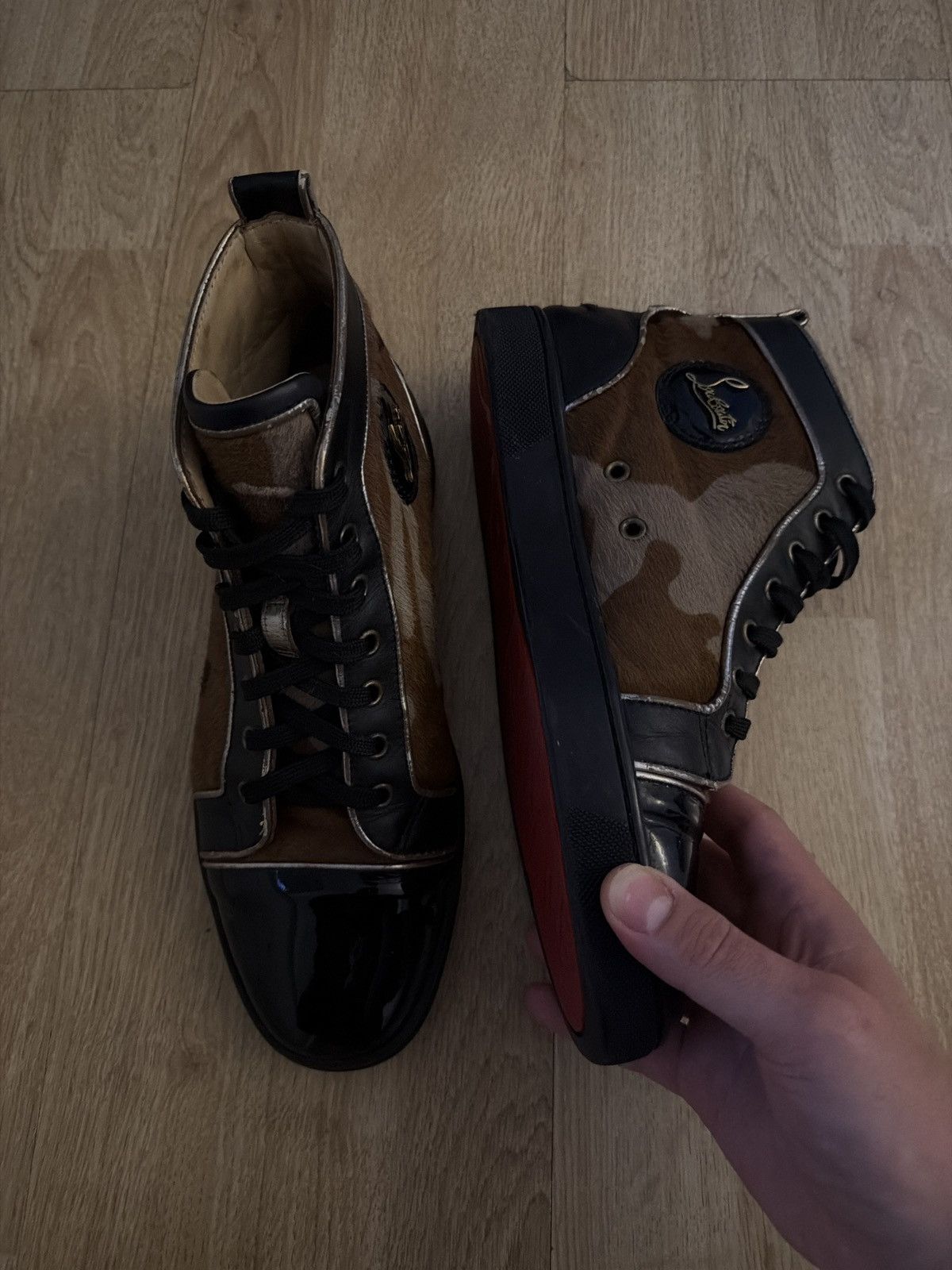 Christian Louboutin Hi top Louis Orlato Camo Pony Calfskin Size US 8 / EU 41 - 2 Thumbnail