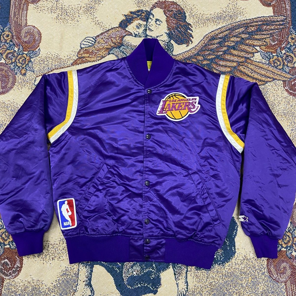 Starter Vintage Los Angeles Lakers Starter Satin Bomber Jacket Size US M / EU 48-50 / 2 - 1 Thumbnail
