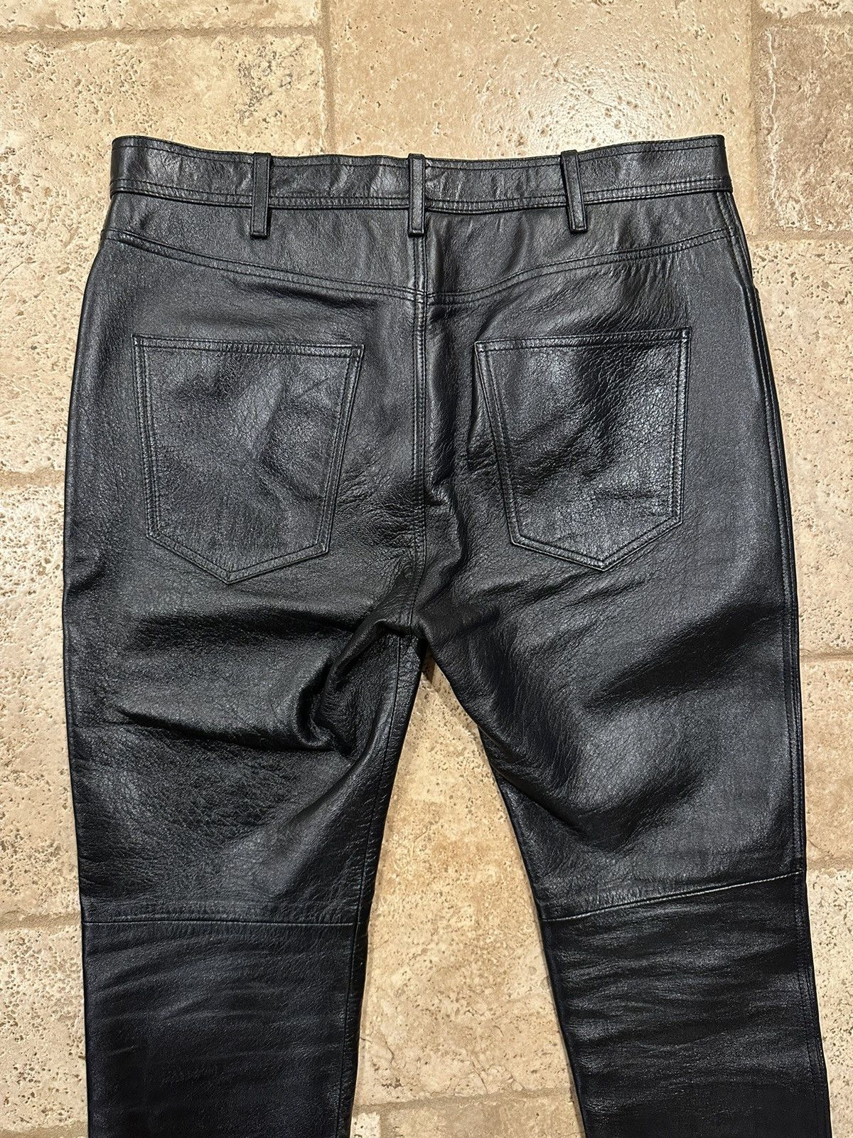 Celine Celine x Hedi Slimane Black Lambskin Leather Pants Size US 32 / EU 48 - 6 Thumbnail