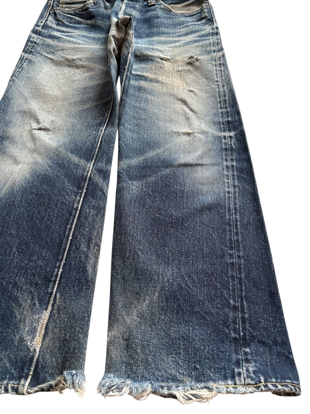 Japanese Brand × The Flat Head Vintage Flat Head Selvedge Mud Wash Distress Rip Baggy Jean Size US 32 / EU 48 - 7 Thumbnail
