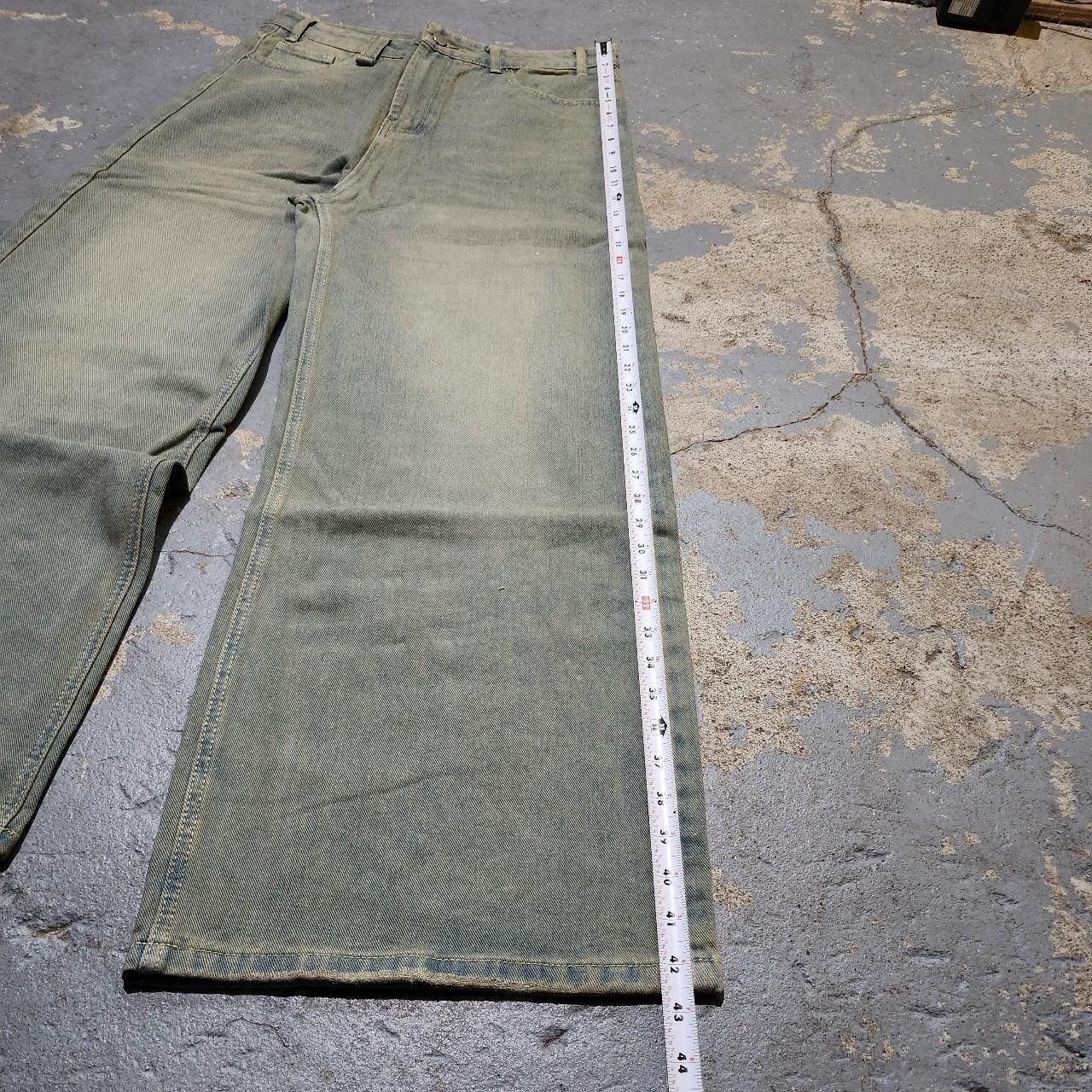Japanese Brand Baggy Light Blue/Khaki Wide leg denim Size US 32 / EU 48 - 7 Thumbnail