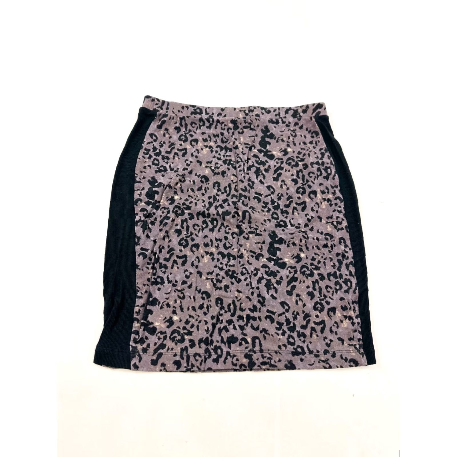 Vintage Trouve Skirt Womens XS Purple & Black Leopard Print Elastic Waist Short Straight Pencil Size 26" / US 2 / IT 38 - 2 Thumbnail