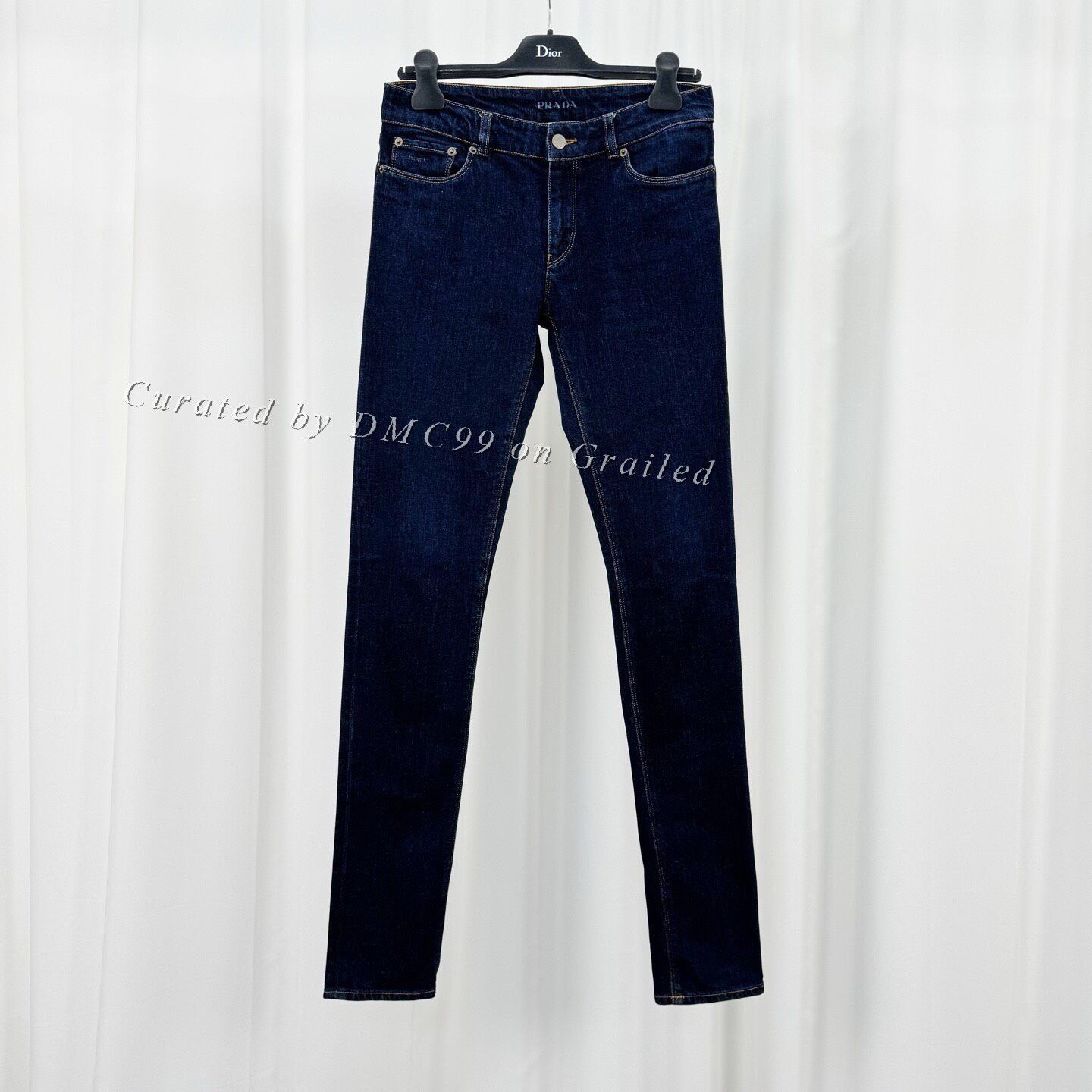 Prada Prada Letter Print Washed Jeans Size 27" / US 4 / IT 40 - 1 Thumbnail