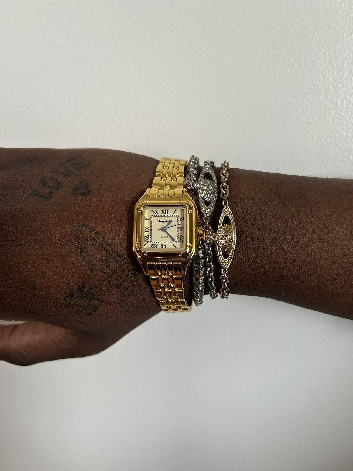 Jewelry Vintage 90s vintage retro luxury style quartz Gold watch Size ONE SIZE - 2 Thumbnail