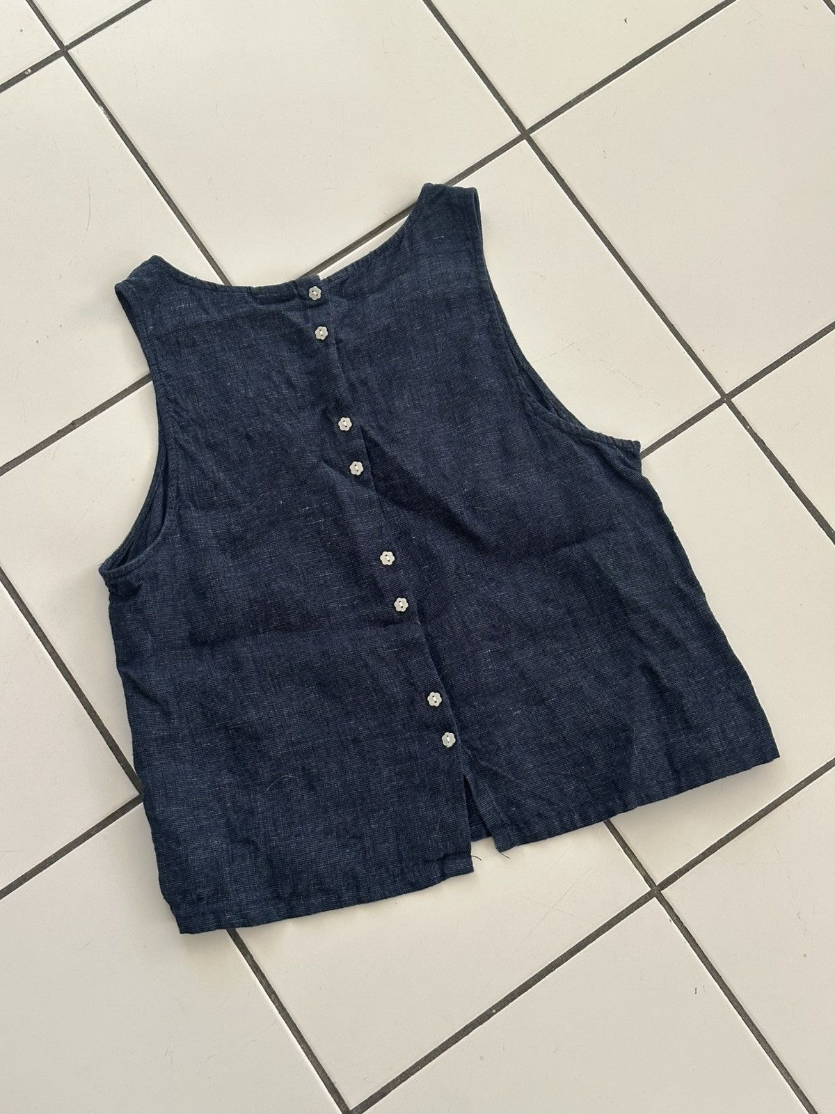 Halston Halton Dark Blue Back Button Up Top Size XL / US 12-14 / IT 48-50 - 1 Thumbnail