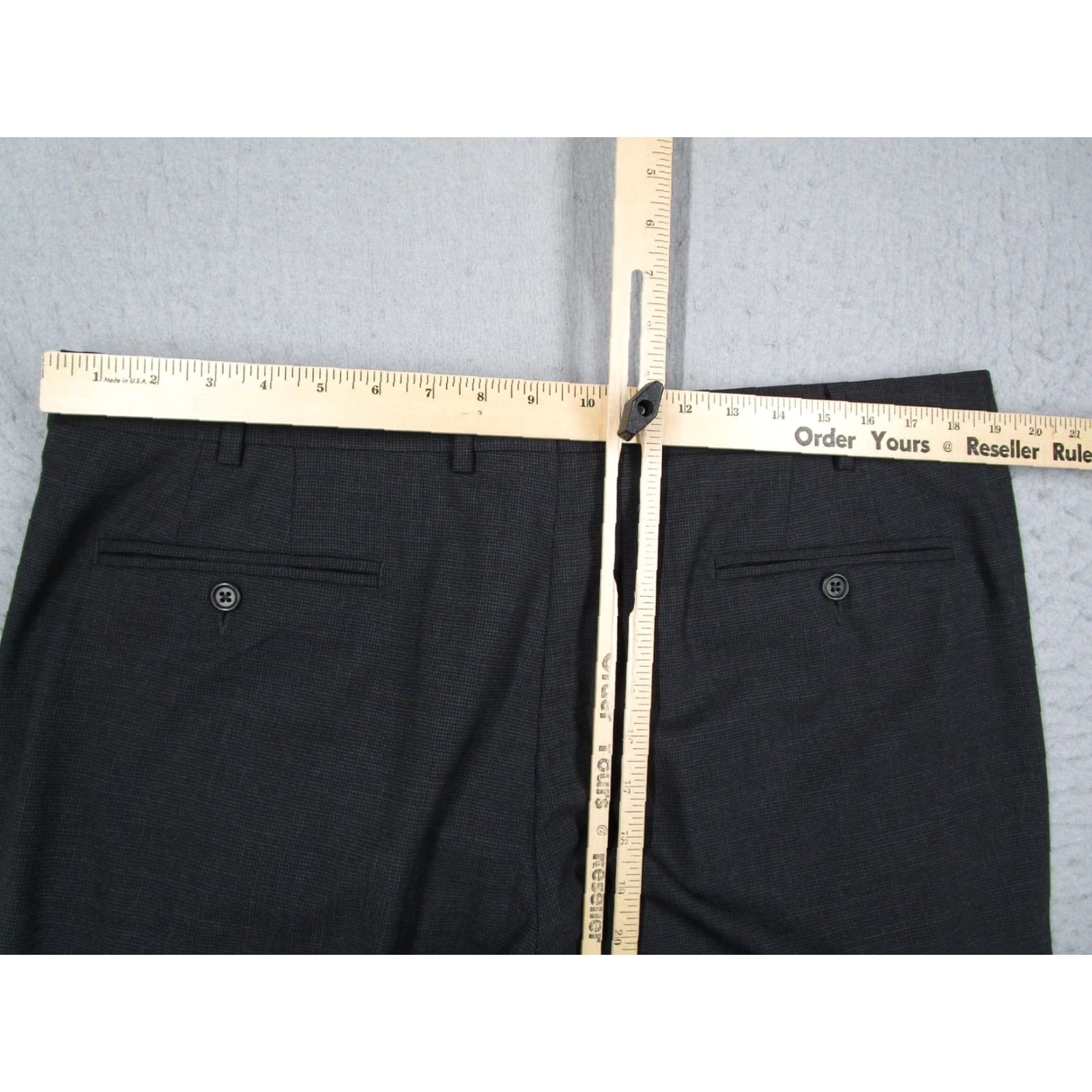 Zanella Zanella Devon Pants Mens 38x33 Gray Wool Stretch Dress Flat Front Made Italy Dress Pants Mens 38 Gray Check 90s? Size US 38 / EU 54 - 6 Thumbnail