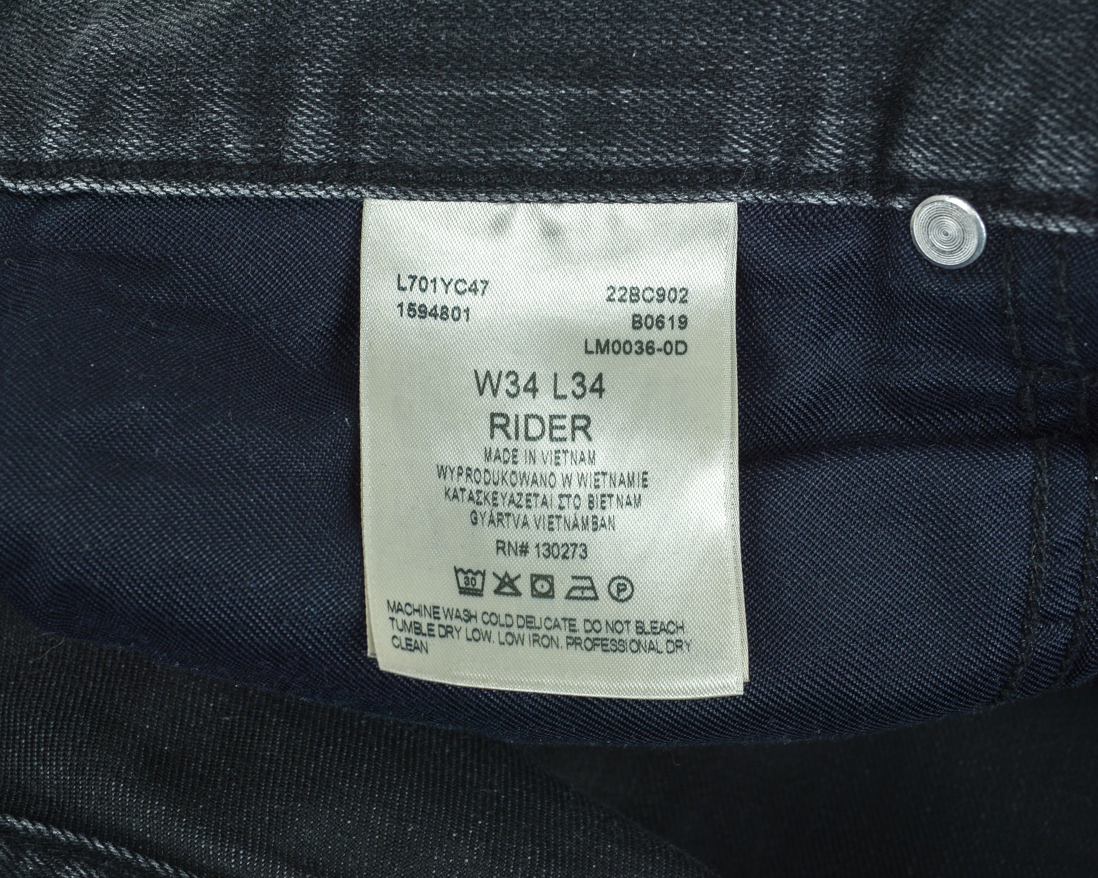 Lee Rider W34 L34 Regular Straight Jeans Denim Pants Trousers Size US 34 / EU 50 - 10 Thumbnail