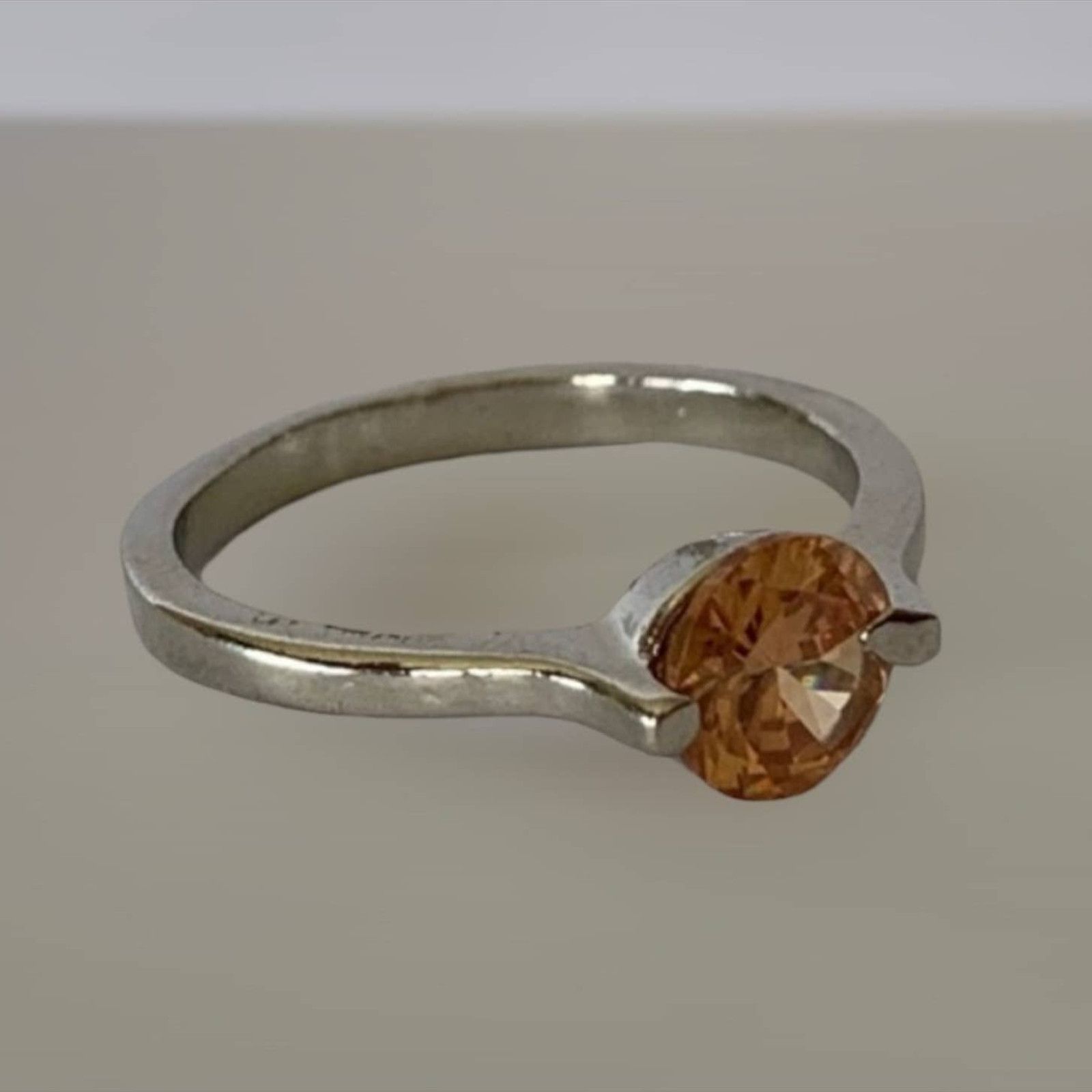 Other Citrine Orange Colored Solitaire Ring Size 5.5 Size ONE SIZE - 1 Thumbnail