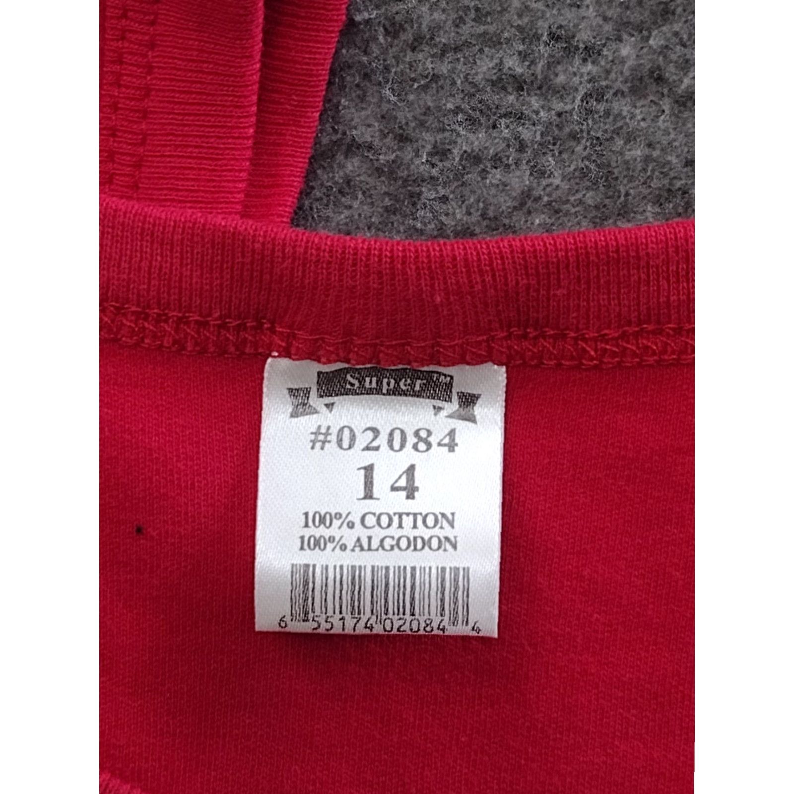 Superga Super Tank Top Women’s Red 100% Cotton Sleeveless Tank Shirt 14 Regular Size XL / US 12-14 / IT 48-50 - 5 Thumbnail