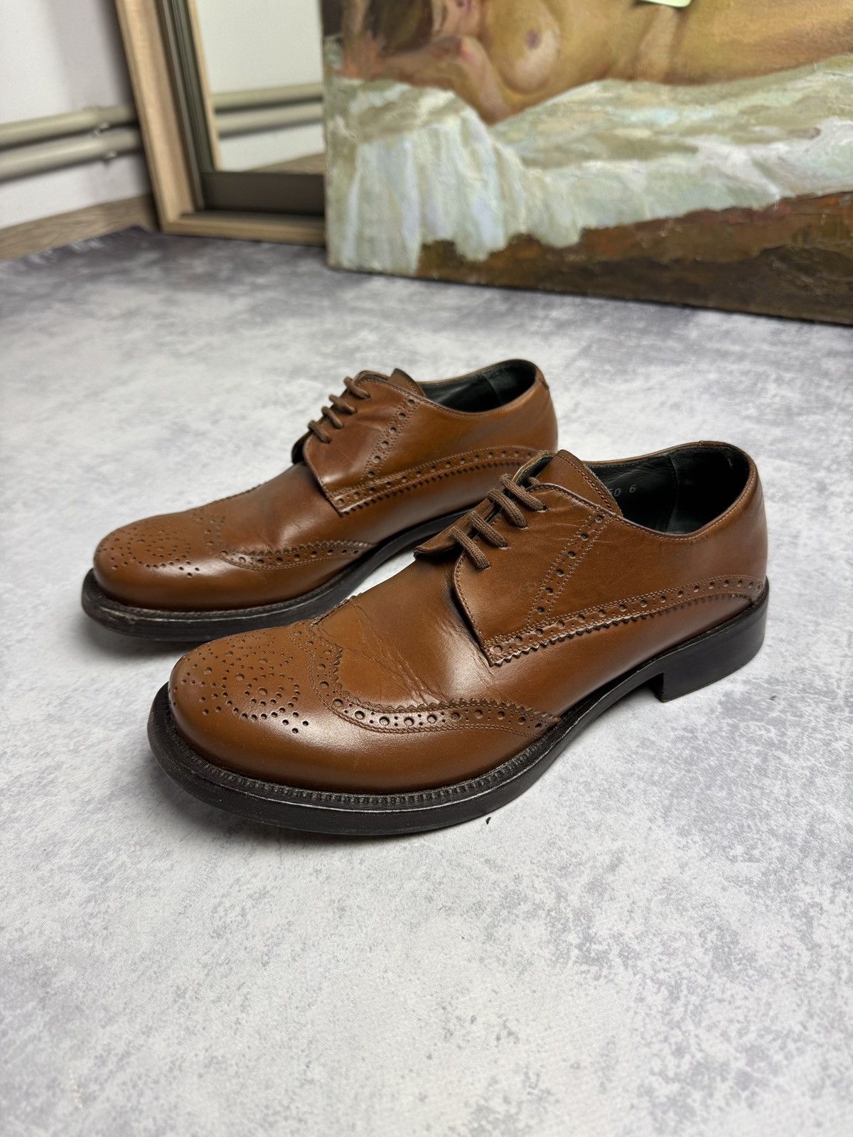 Miu Miu Miu Miu bubble sole brown leather boots | Grailed