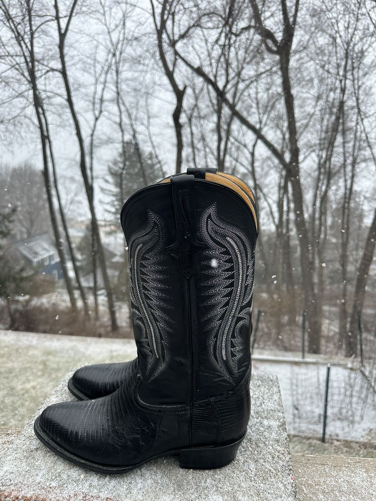 Vintage Leather Cowboy Boots Ferrini Italy Made In Mexico
