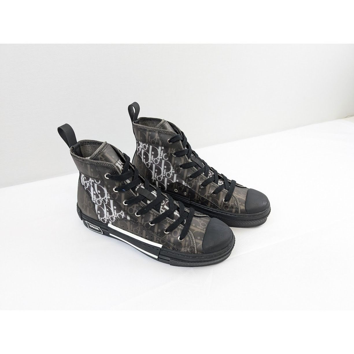 Dior o1rshd1 B23 Oblique High-Top Sneakers in Black / White Size US 12 / EU 45 - 14 Thumbnail