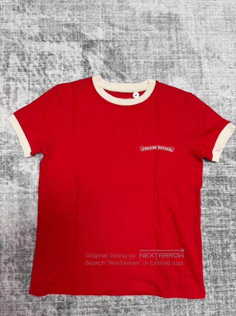 CHROME HEARTS Size M Red back horseshoe short sleeves