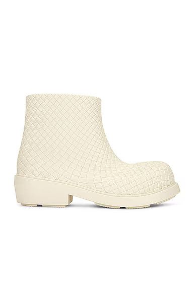 Bottega Veneta o1s1rm1025 Fireman Intreccio Ankle Boots in Sea Salt Size US 8 / IT 38 - 1 Thumbnail