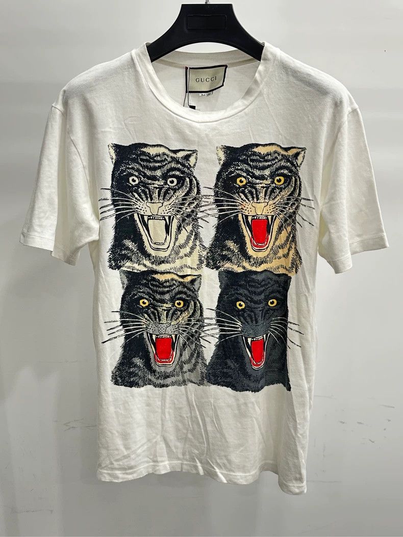 Gucci GucciWhite creative cat head print short-sleeved T-shirt 25 Size US XS / EU 42 / 0 - 1 Thumbnail