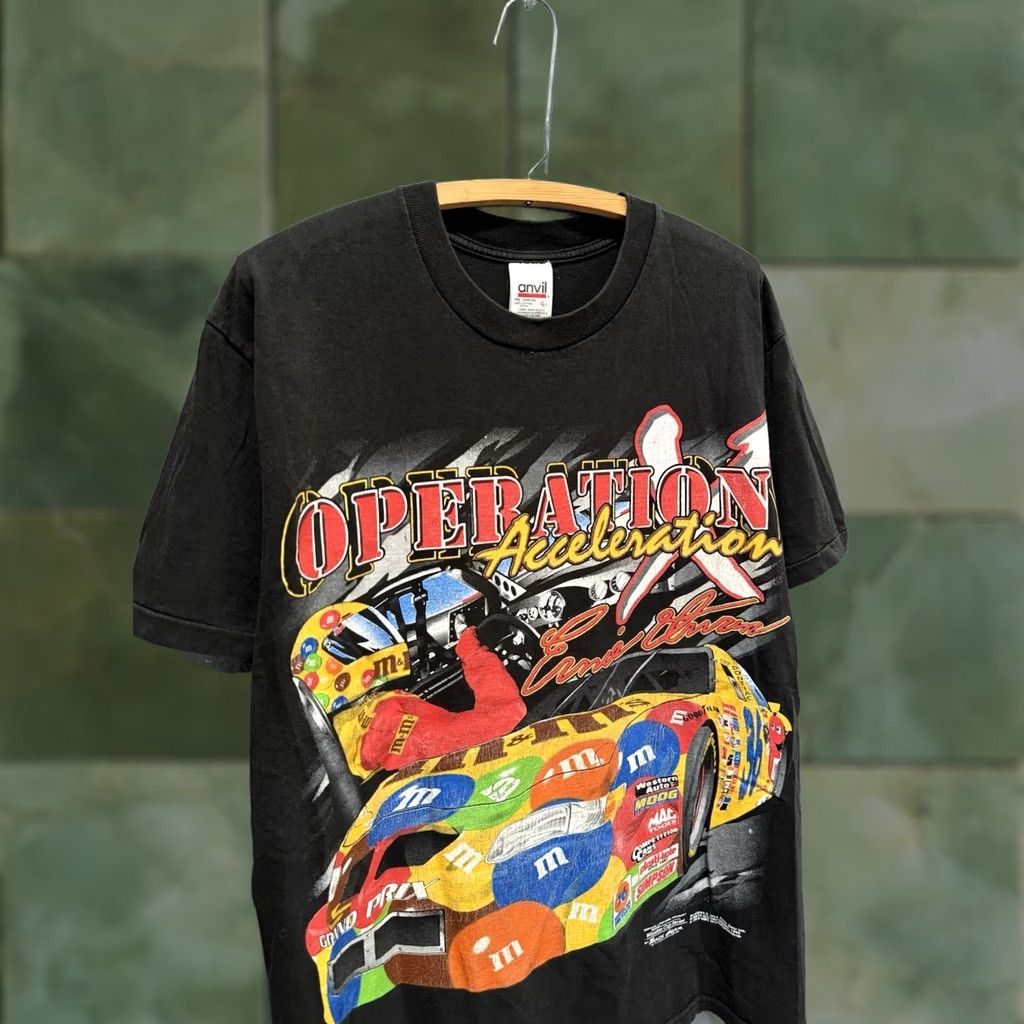 Anvil VINTAGE Anvil Shirt NASCAR Black 1990s Ernie Irvan M&M’s Tee L Mens Size US L / EU 52-54 / 3 - 1 Thumbnail